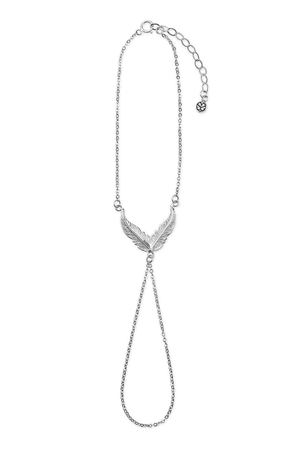 Sophie Simone Designs Women's H& Bracelet Feather - Silver In Silver