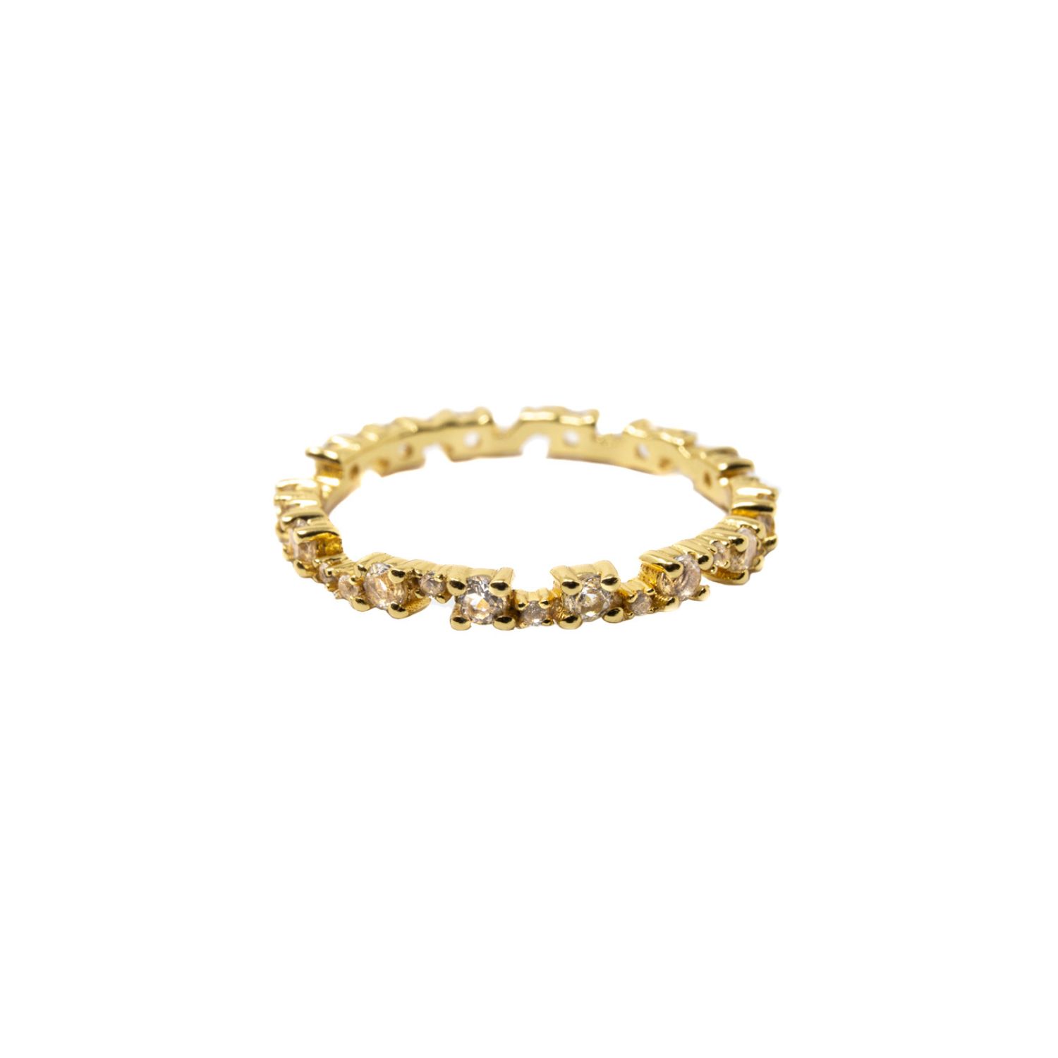 Nasi Silver Women's Nobody's Perfect Eternity Ring- White Topaz, Gold In Gold