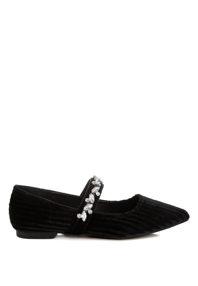 Rag & Co Assisi Black Fine Suede Maryjane Ballet Flats In Black