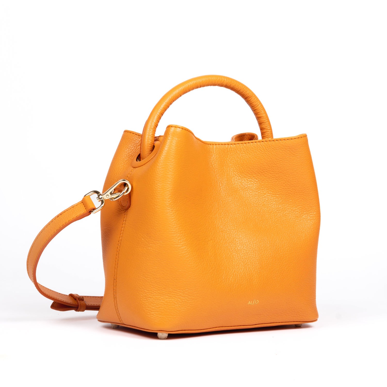 Women’s Yellow / Orange Bon Bon Cross Body - Mandarin Soft Grained Leather One Size Aleo