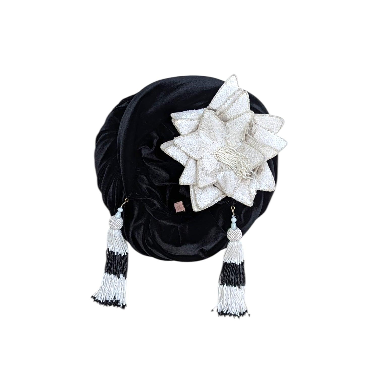 Julia Clancey Women's Black Cha Cha Cha Boom Mono Luxe Turban In Brown