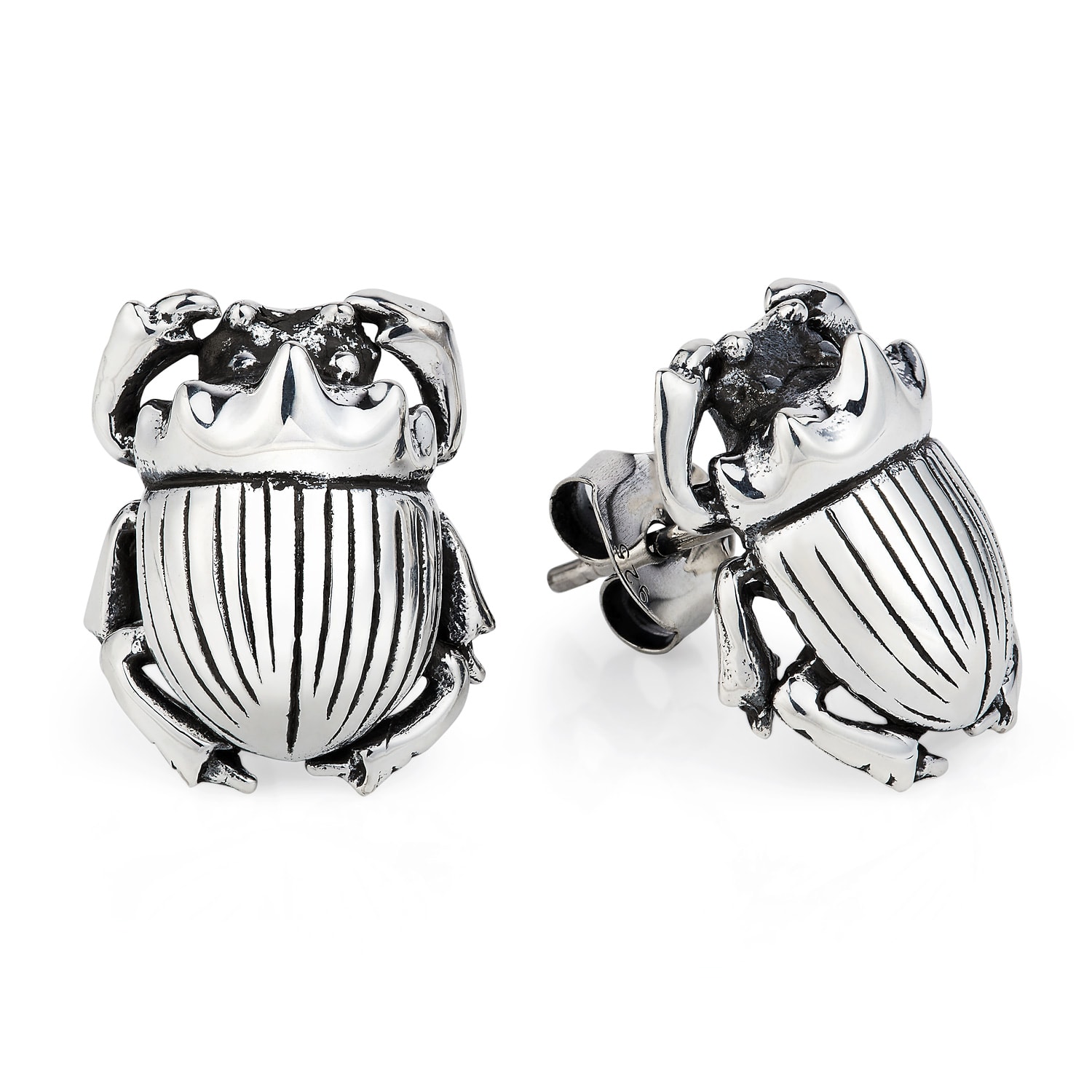 Women’s Silver Little Scarab Stud Earrings | Yasmin Everley Jewellery