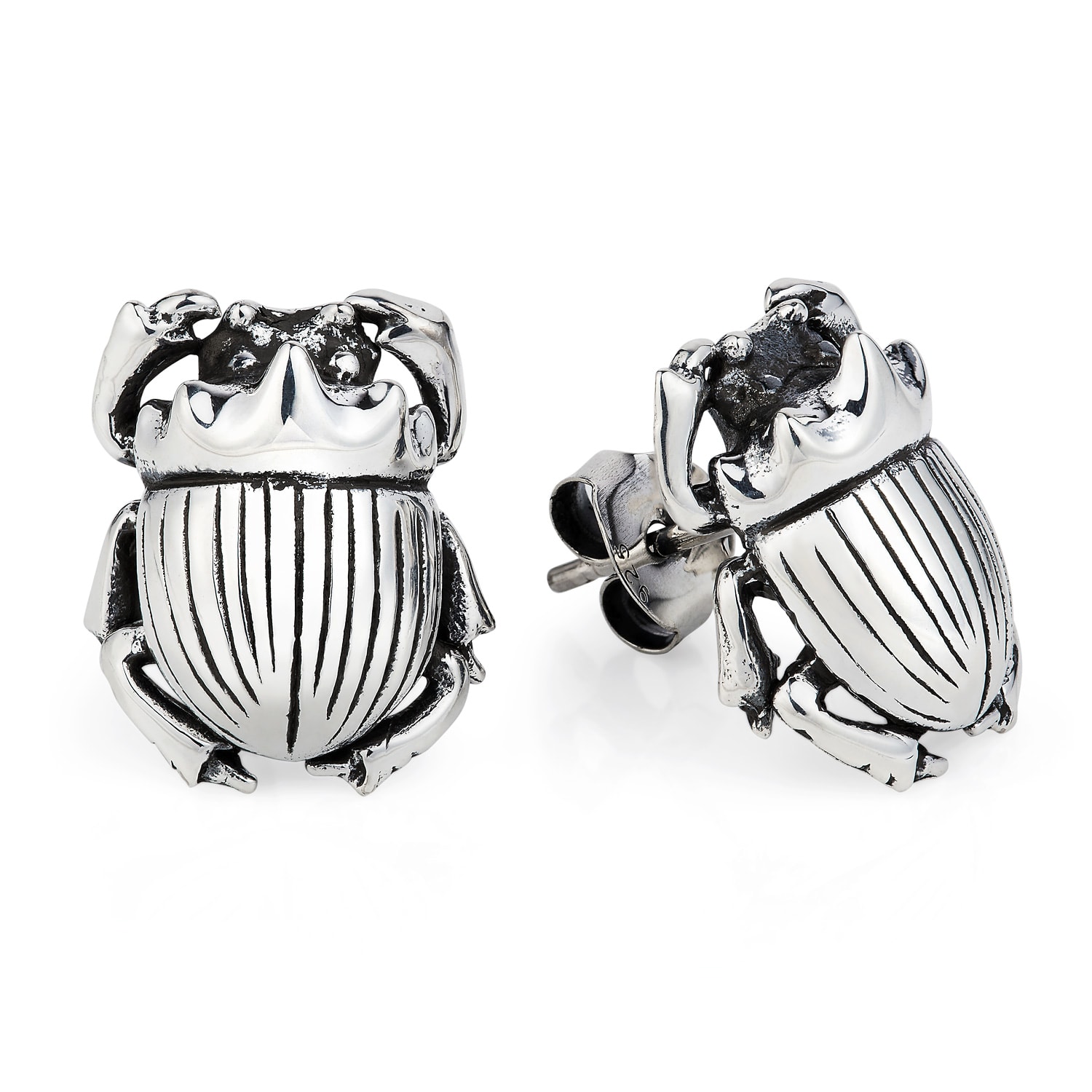 Women’s Silver Little Scarab Stud Earrings Yasmin Everley Jewellery