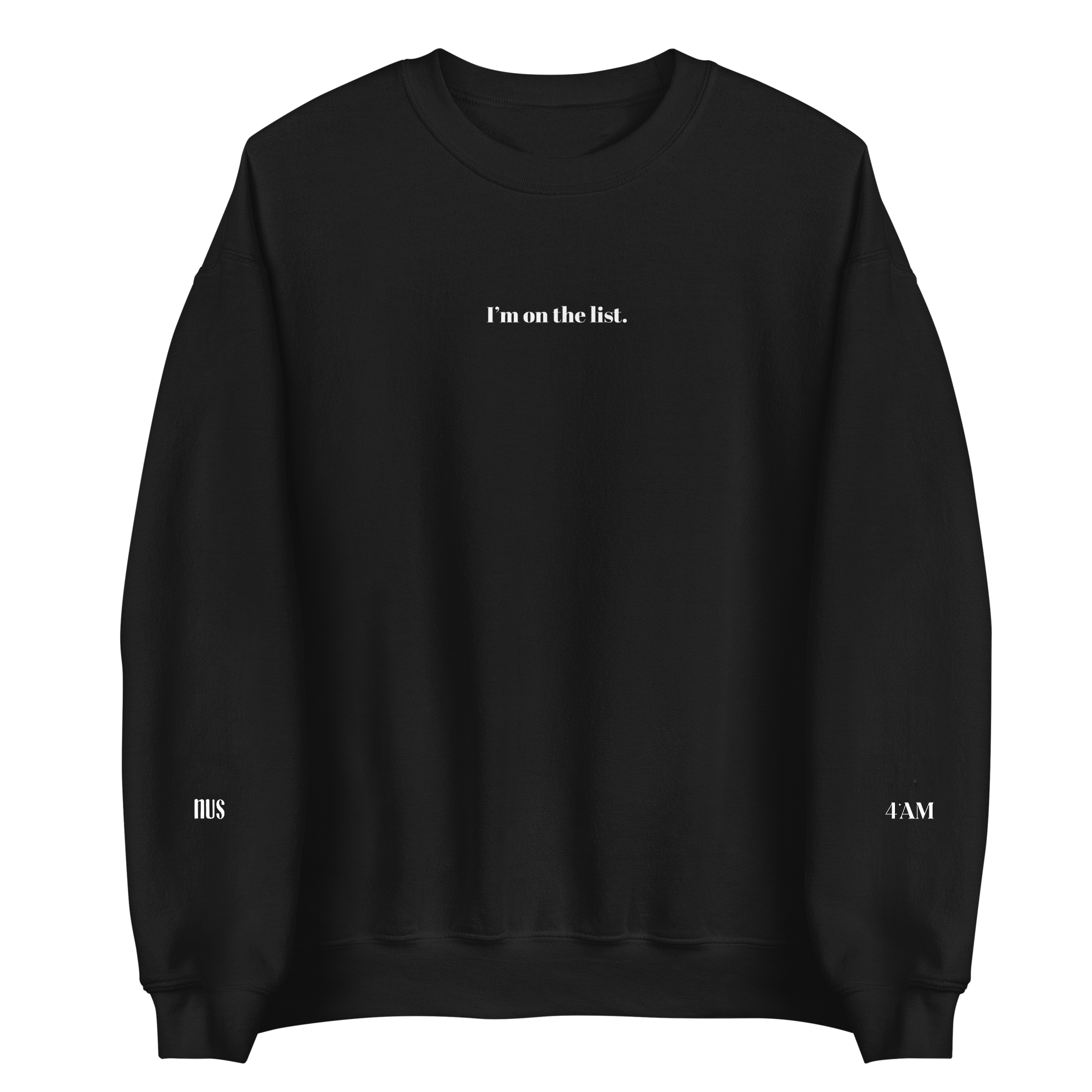 Maison Des Nus Women's On The List Sweatshirt – Black Unisex Crewneck In Black