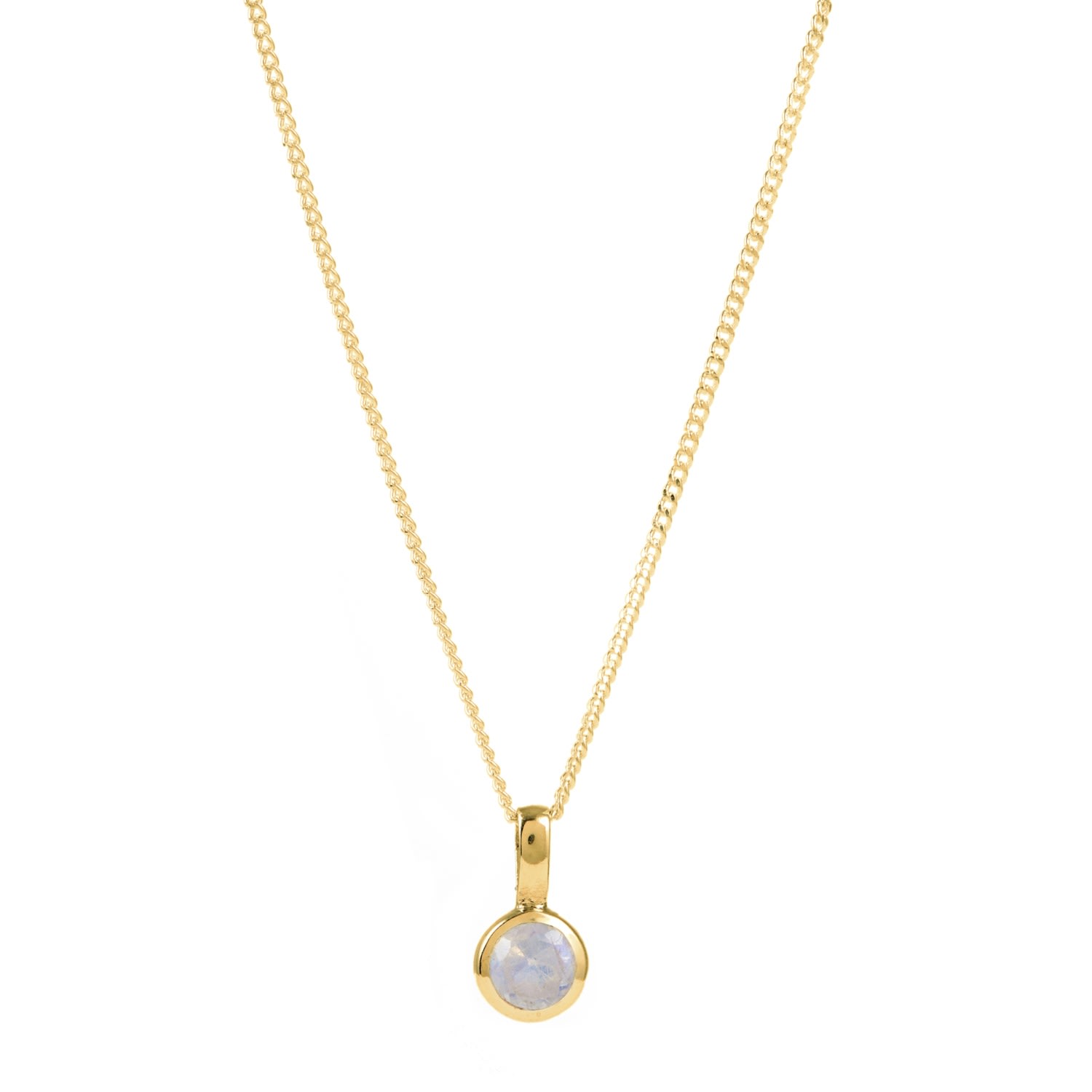 Charlotte's Web Jewellery Women's June Birthstone Charm Gold Vermeil Necklace - Moonstone In Gold