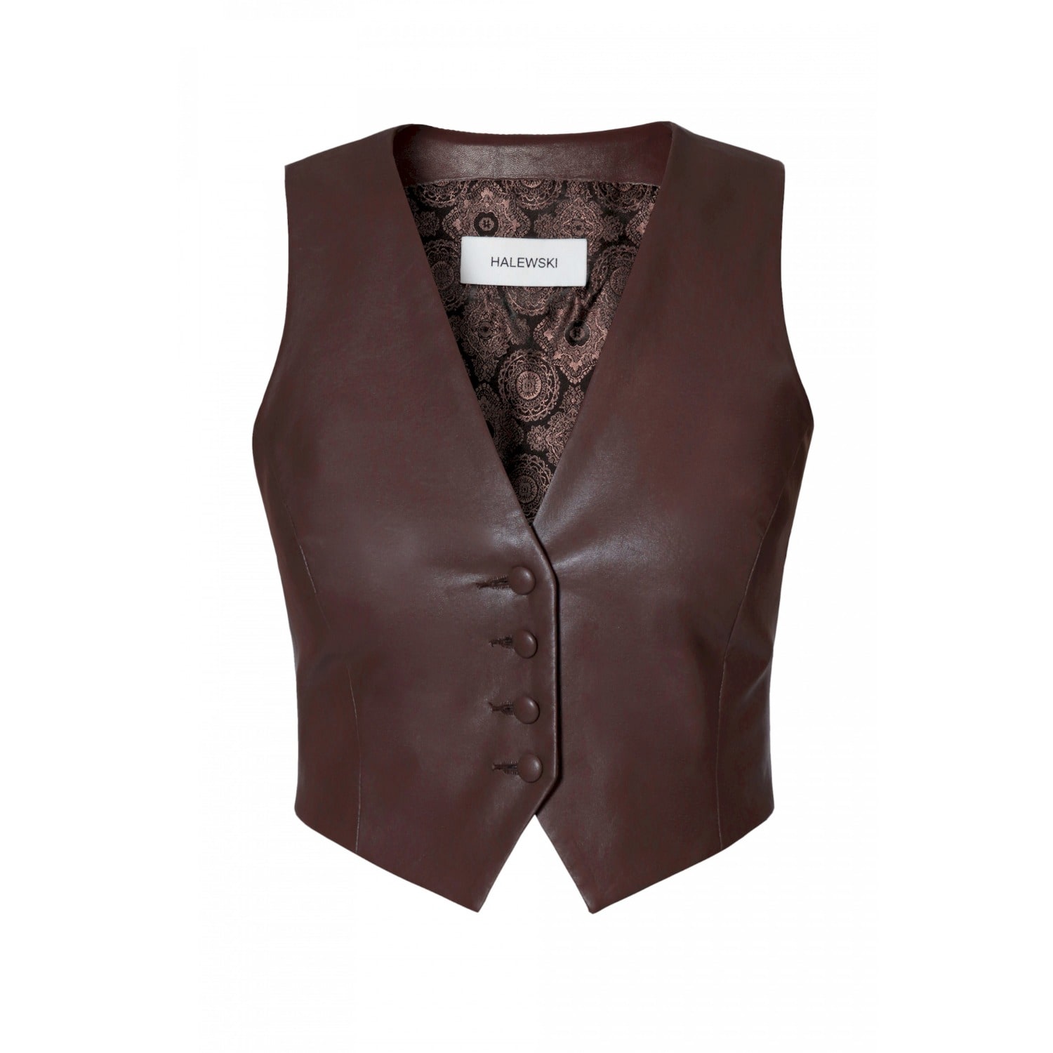 Aggi By Halewski Women's Sylvia Chocolate Brown Soft Vegan Leather Vest In Brown