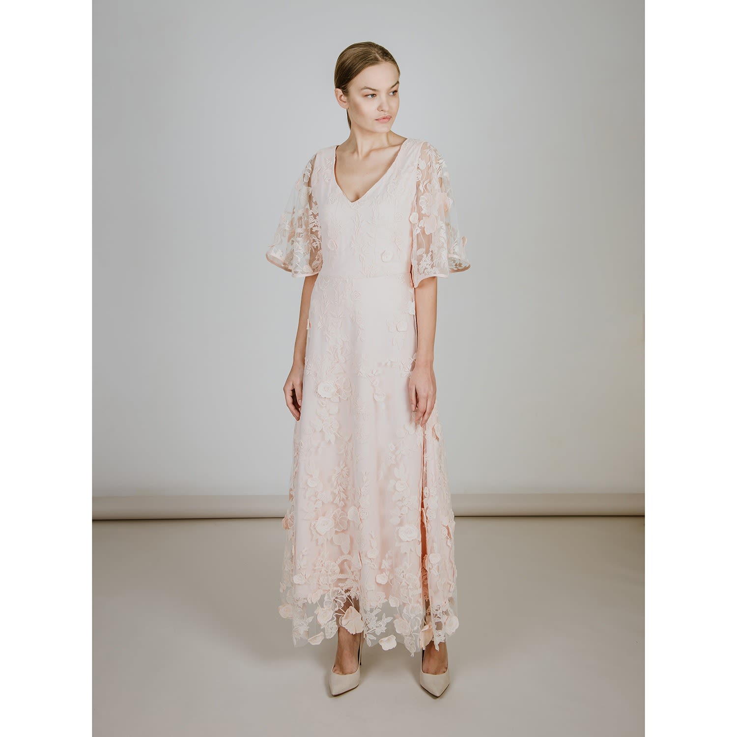 Silk Lace Light Pink Dress (L) Emelita Wolf & Badger