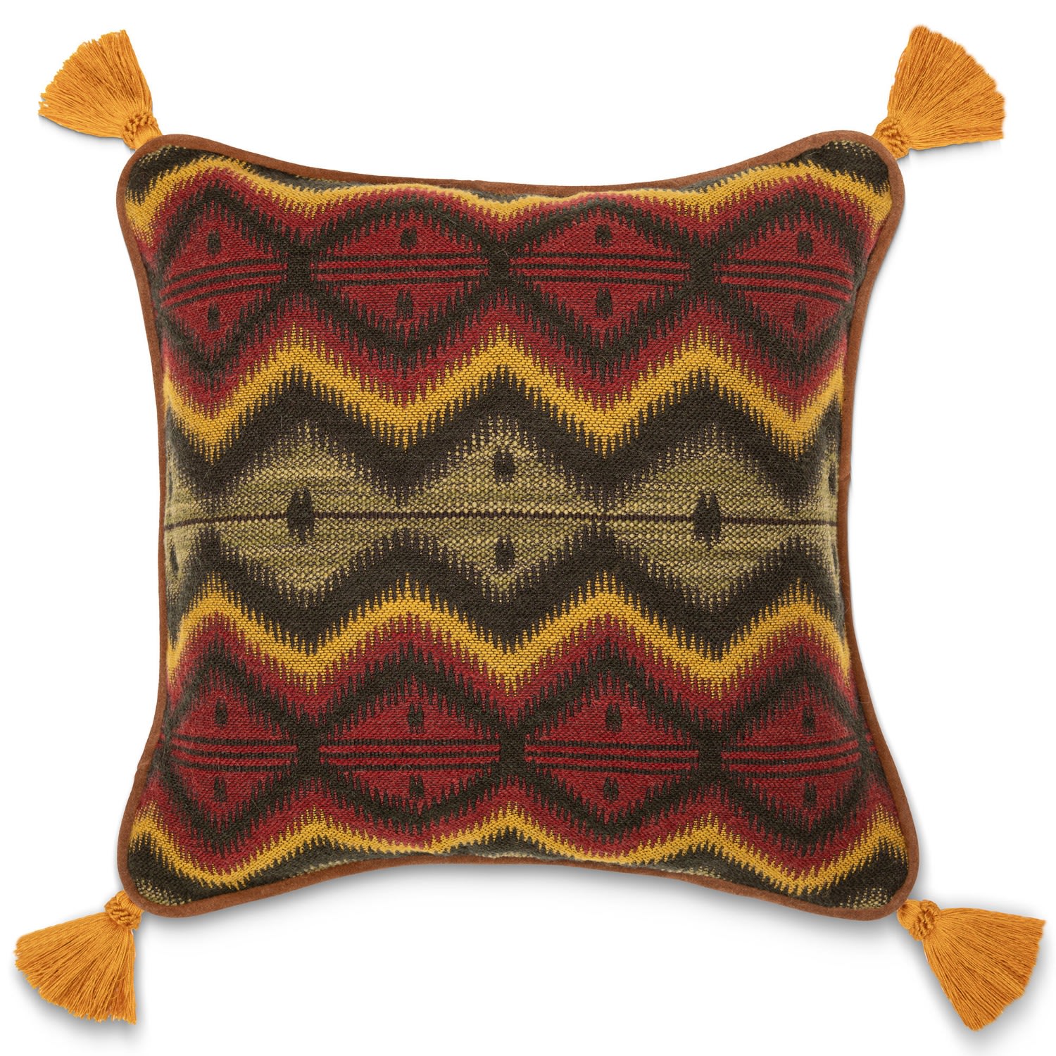 Red / Green / Black Pyramidenspitze Square Cushion By Mindthegap