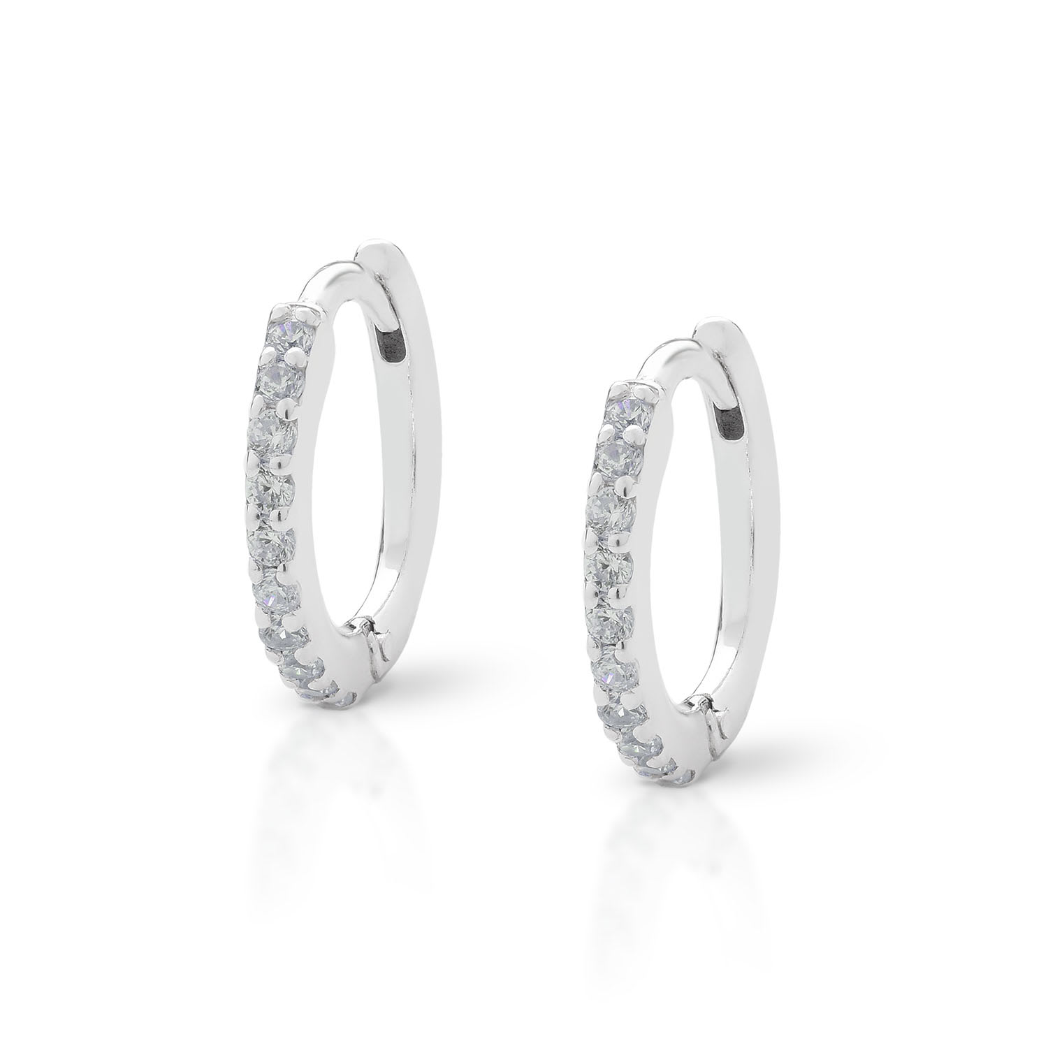 Nellou Jewellery Women's Ava Huggie Earrings Large Sterling Silver