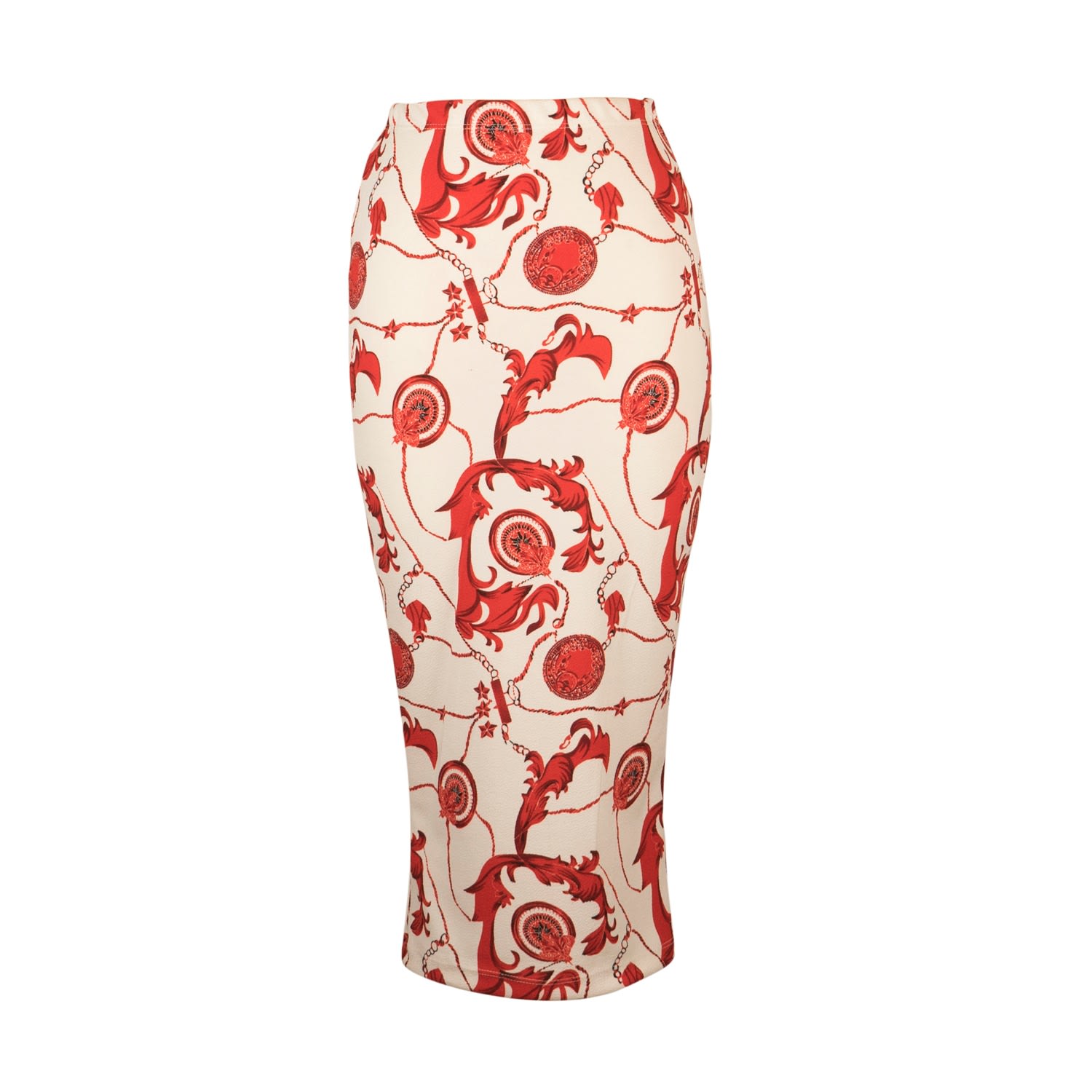 Jennafer Grace Women's White Valentine Pencil Skirt In White