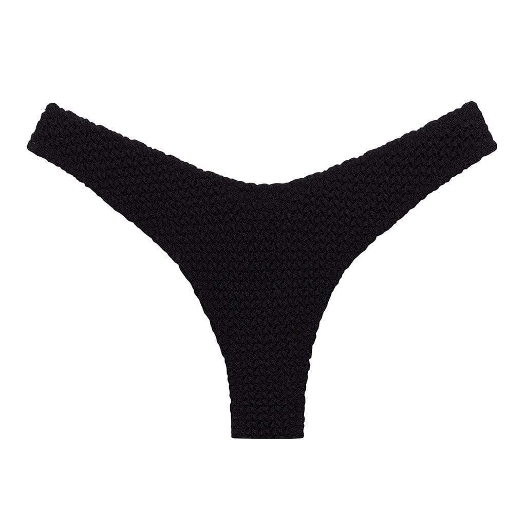 Women’s Black Crochet Lulu Zig Zag Stitch Bikini Bottom Medium Montce Swim