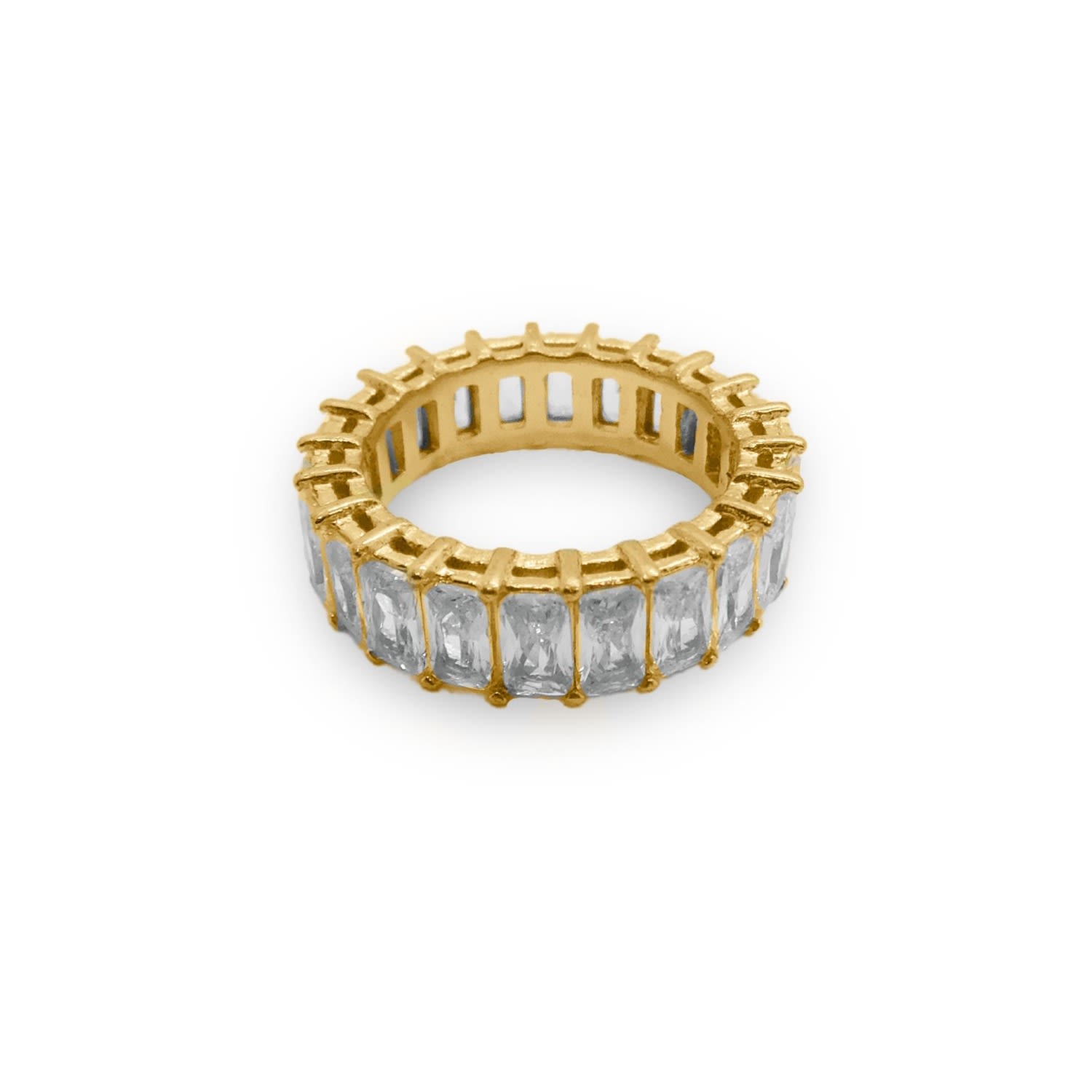 Viea Women's Gold Ciana Baguette Zircon Stone Band Ring