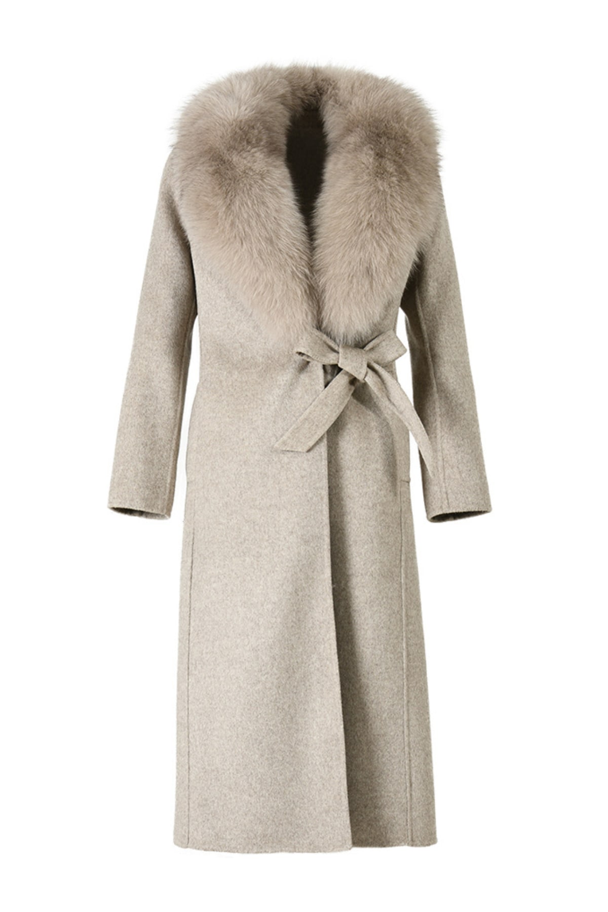 Hortons England Women's Neutrals Windsor Cashmere Coat Fawn In Gray