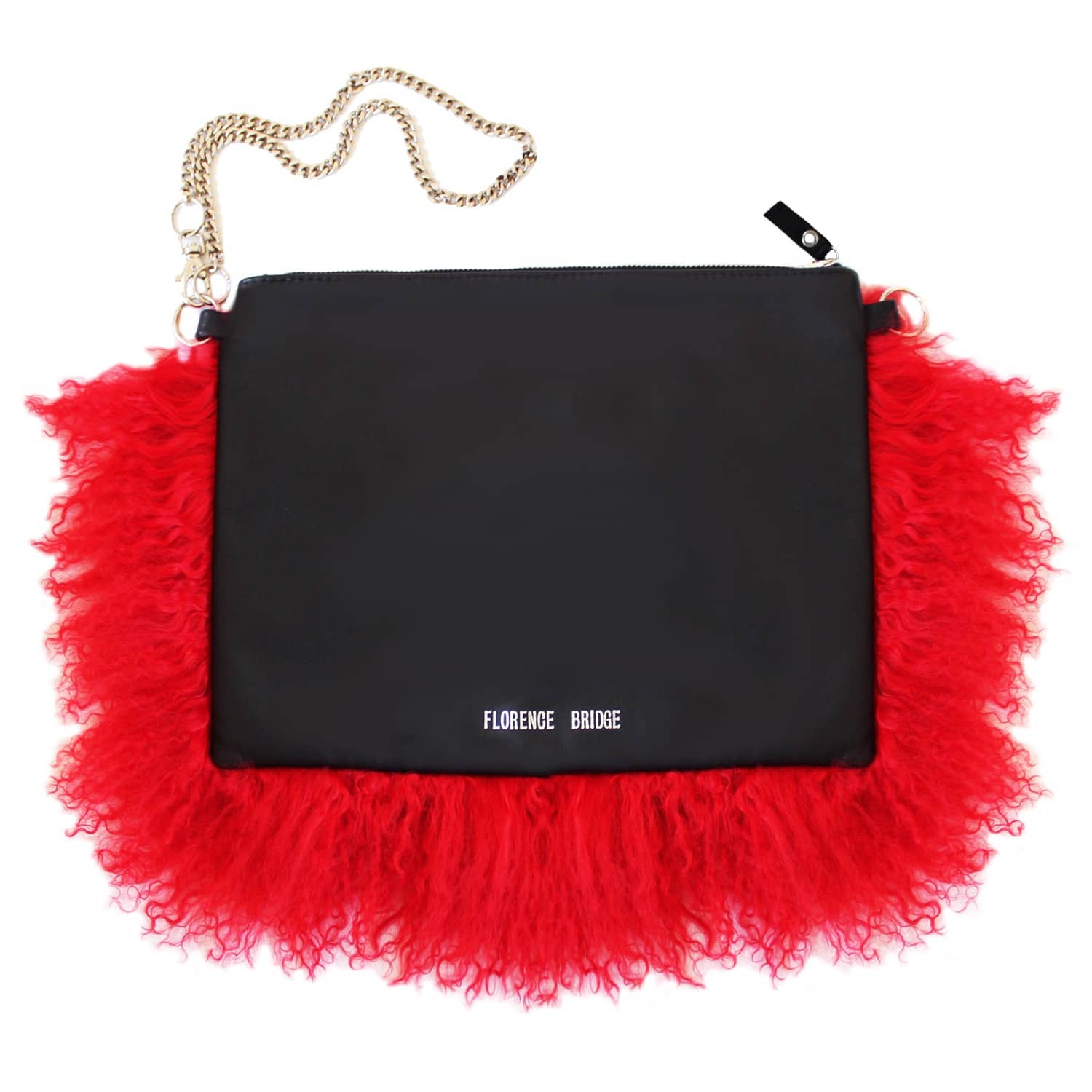 black and red clutch bag