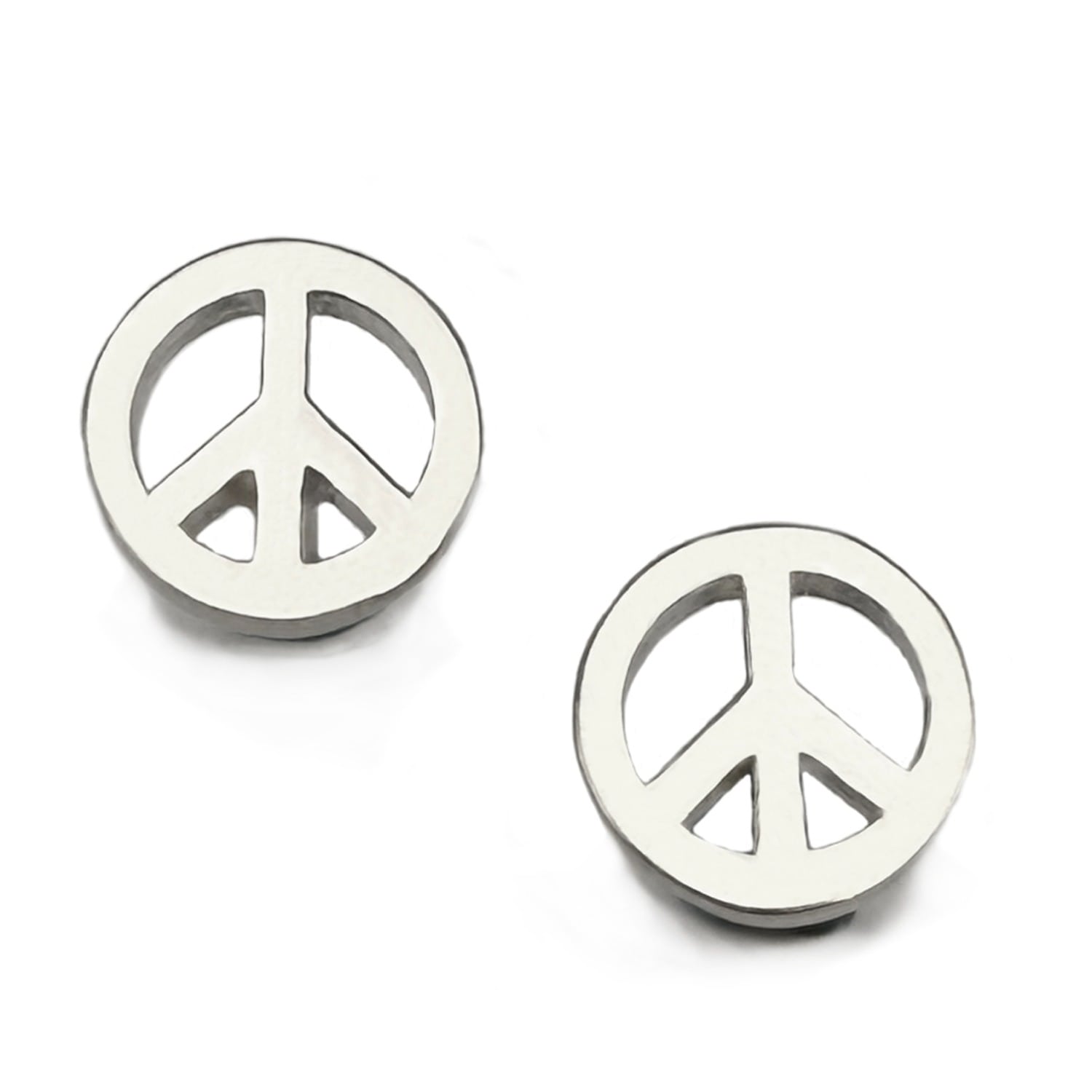 Litzi Women's Silver Peace Earrings