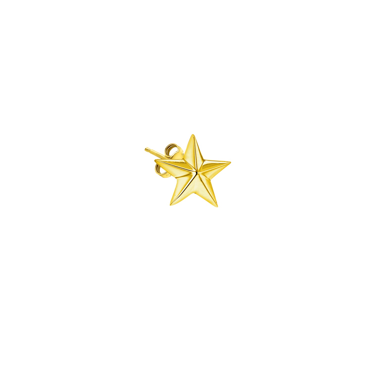 True Rocks Men's Star Stud Earring 18kt Gold Plated