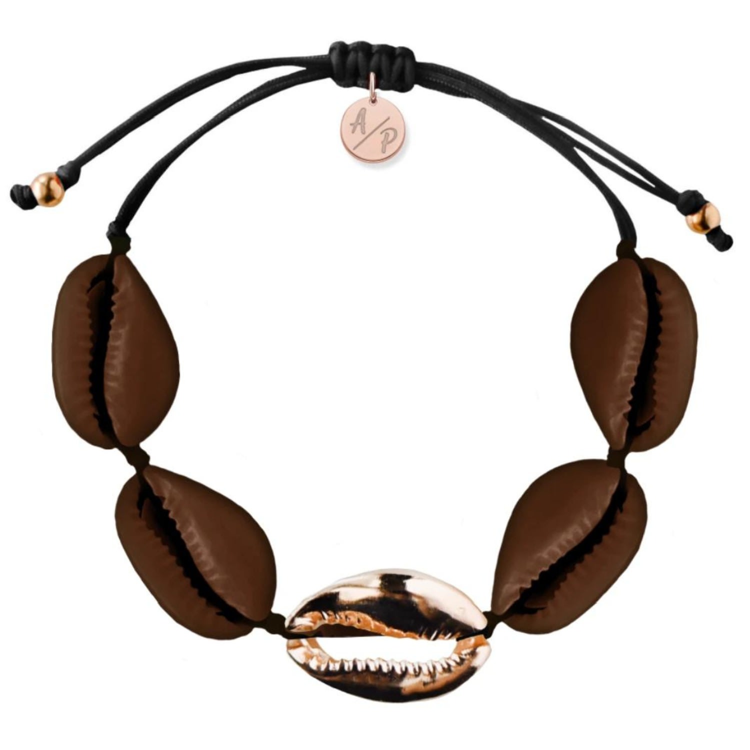 Adriana Pappas Designs Women's Sleek Shells Bracelet Shiny Brown - Rose Gold In Brown
