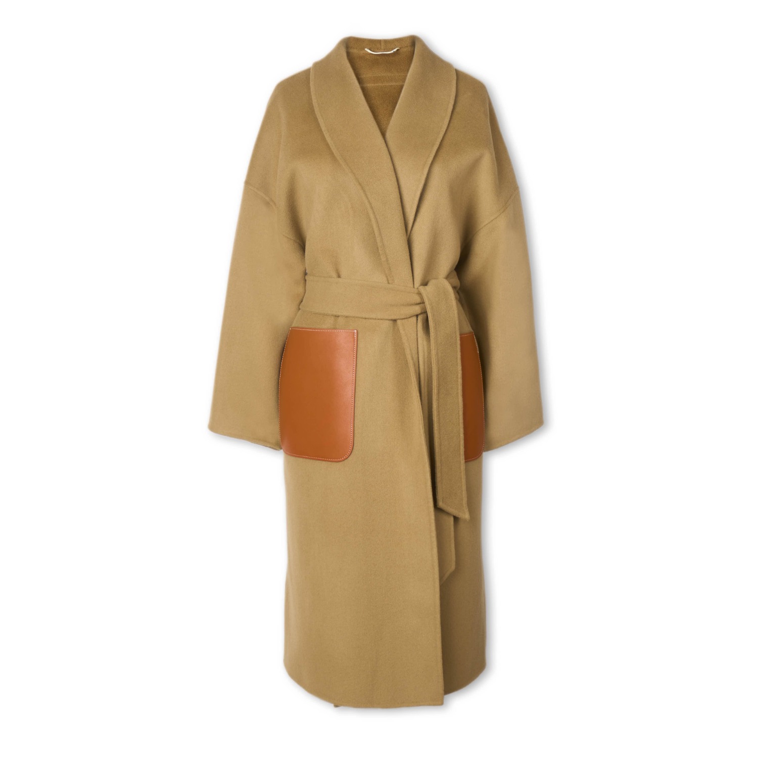 Hourglass Cashmere Belted Coat Hojicha Mute by JL Wolf Badger