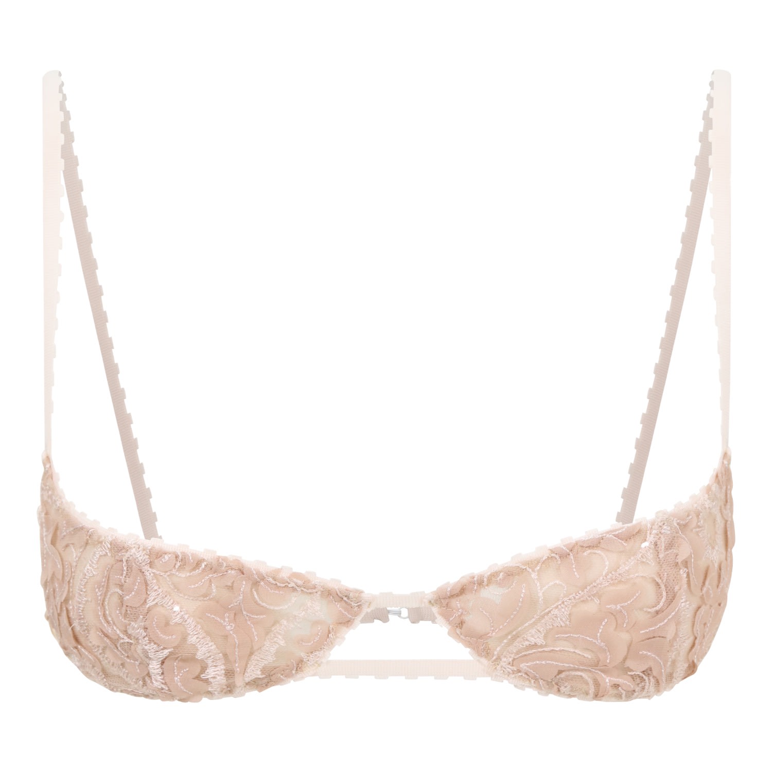 Women's Rose Gold Pink Embroidered Bralette | Small | Belle-Et-Bonbon