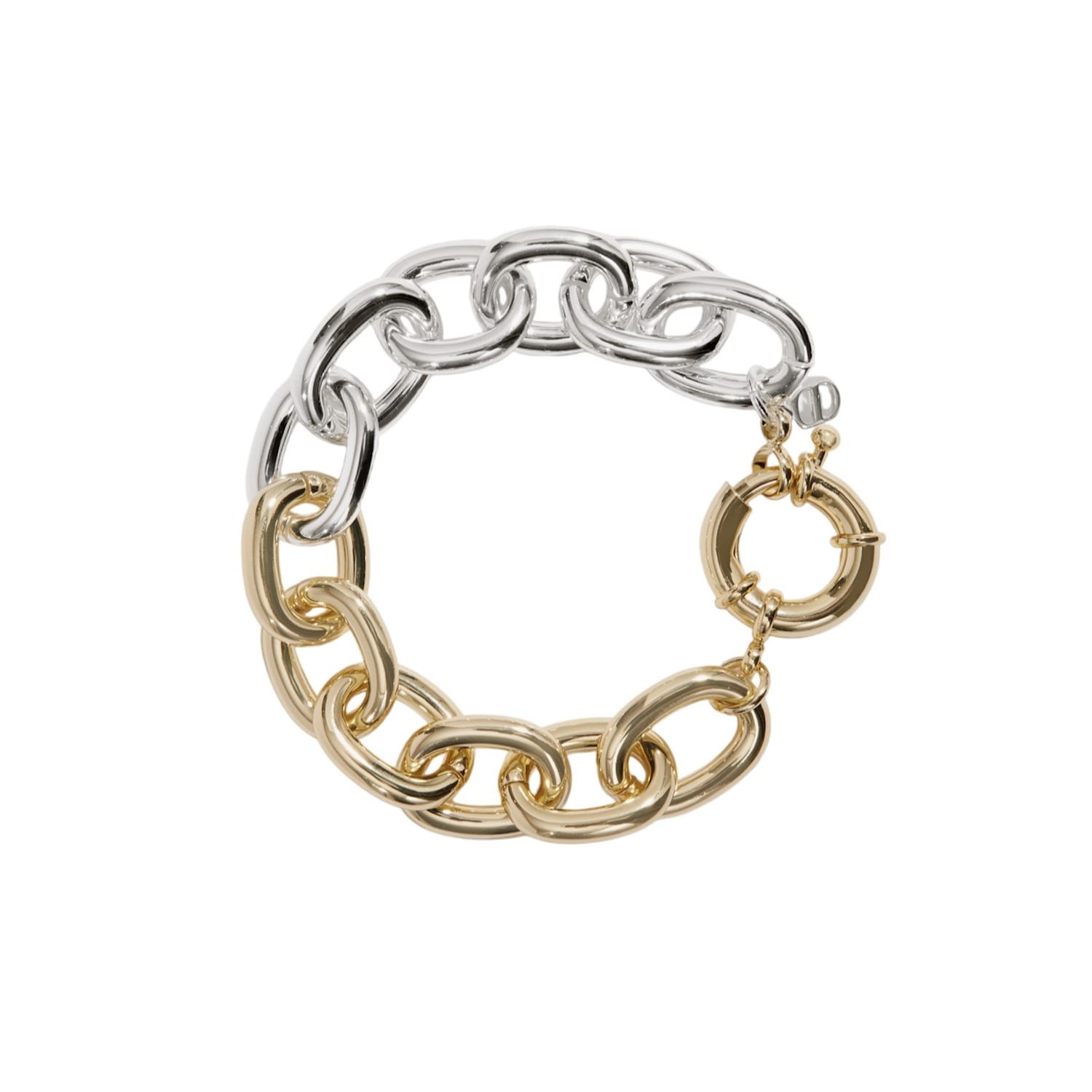 Drae Collection Women's Gold / Silver Oval Link Bracelet Mix Metal