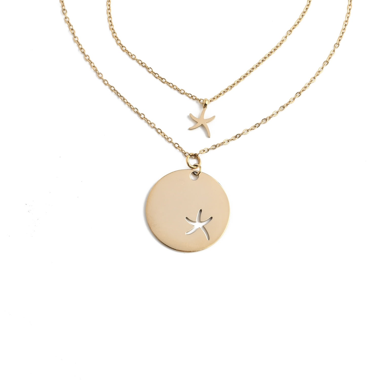 Women’s Community Gold Starfish Pendant Necklace Set Starfish Project