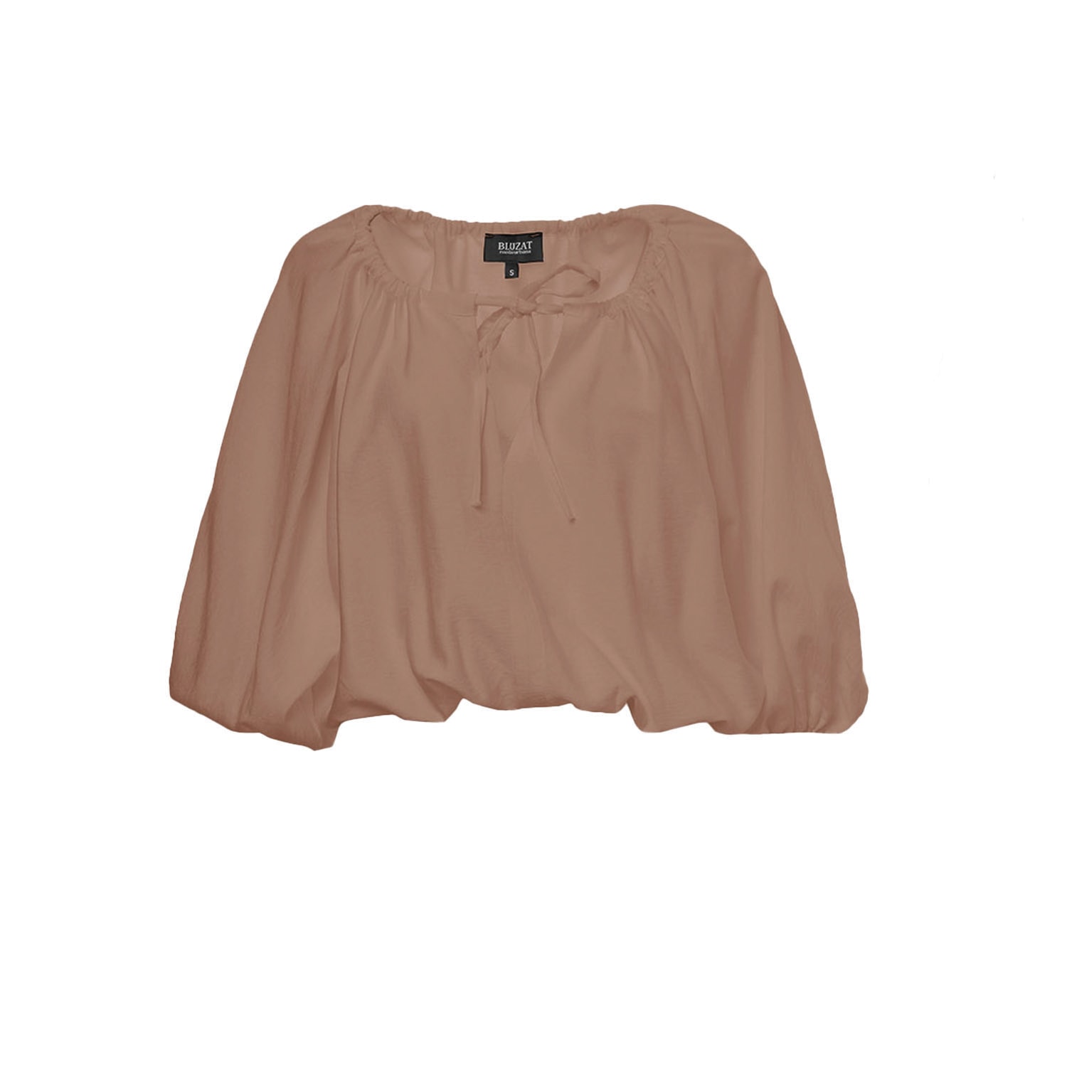 Bluzat Women's Brown Linen Flowy Blouse In Brown