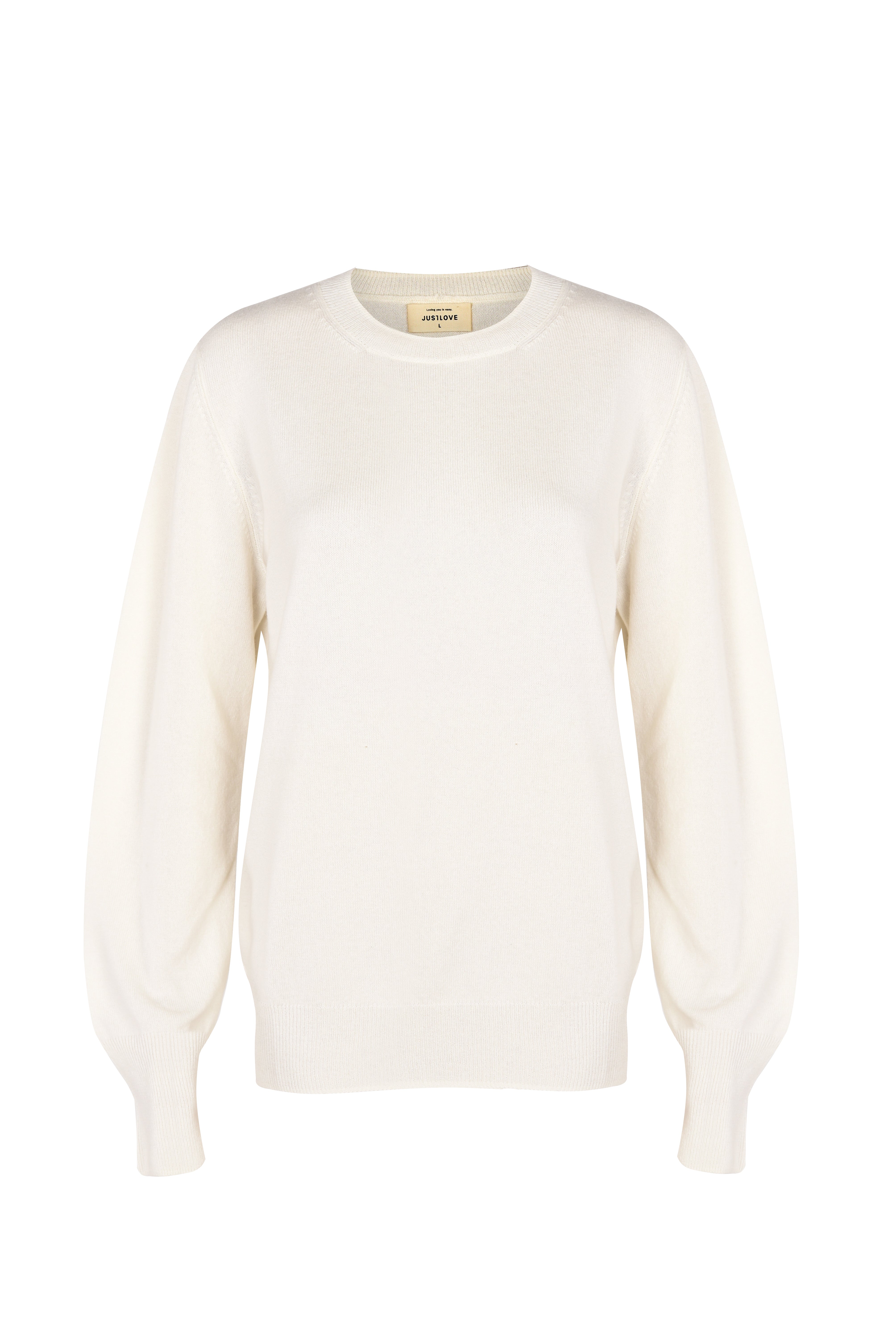 Justlove Women's First Love Crewneck Offwhite In White