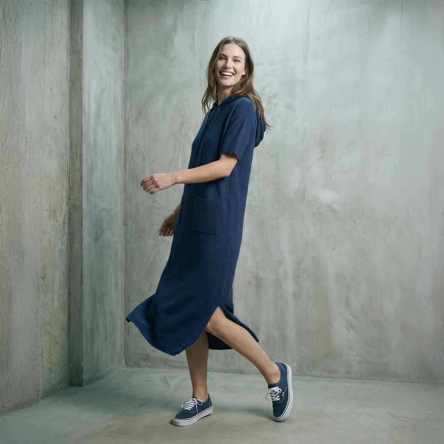 white christmas dresses Toad&Co Byrne Hooded Dress Women's Dress Weathered Blue : Xs main image 1