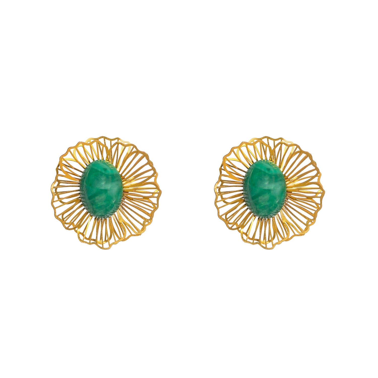 Pat’s Jewelry Women's Gold / Green Clara Earrings In Multi