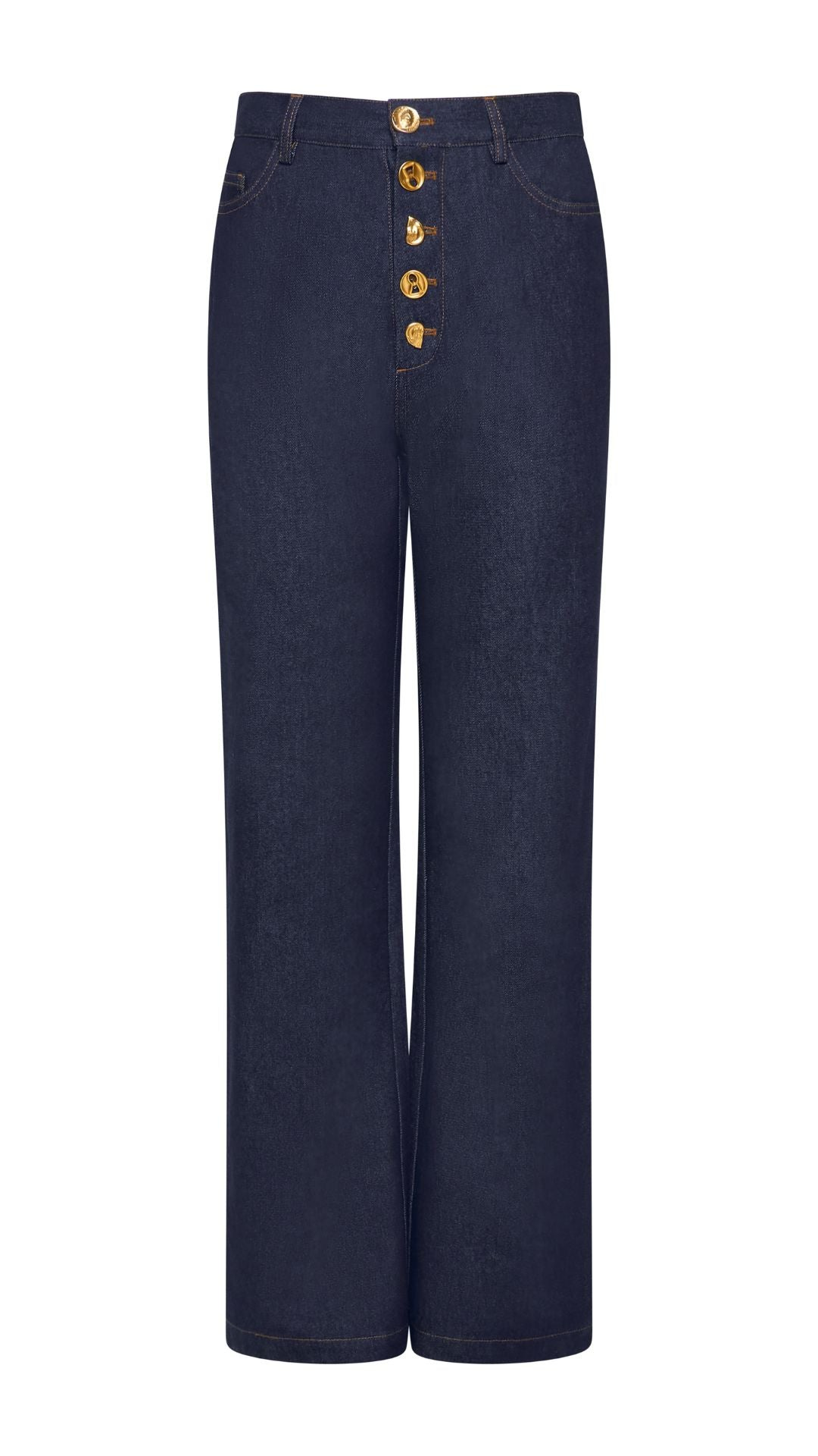 Storm Label Blue Dark Denim Button Jeans