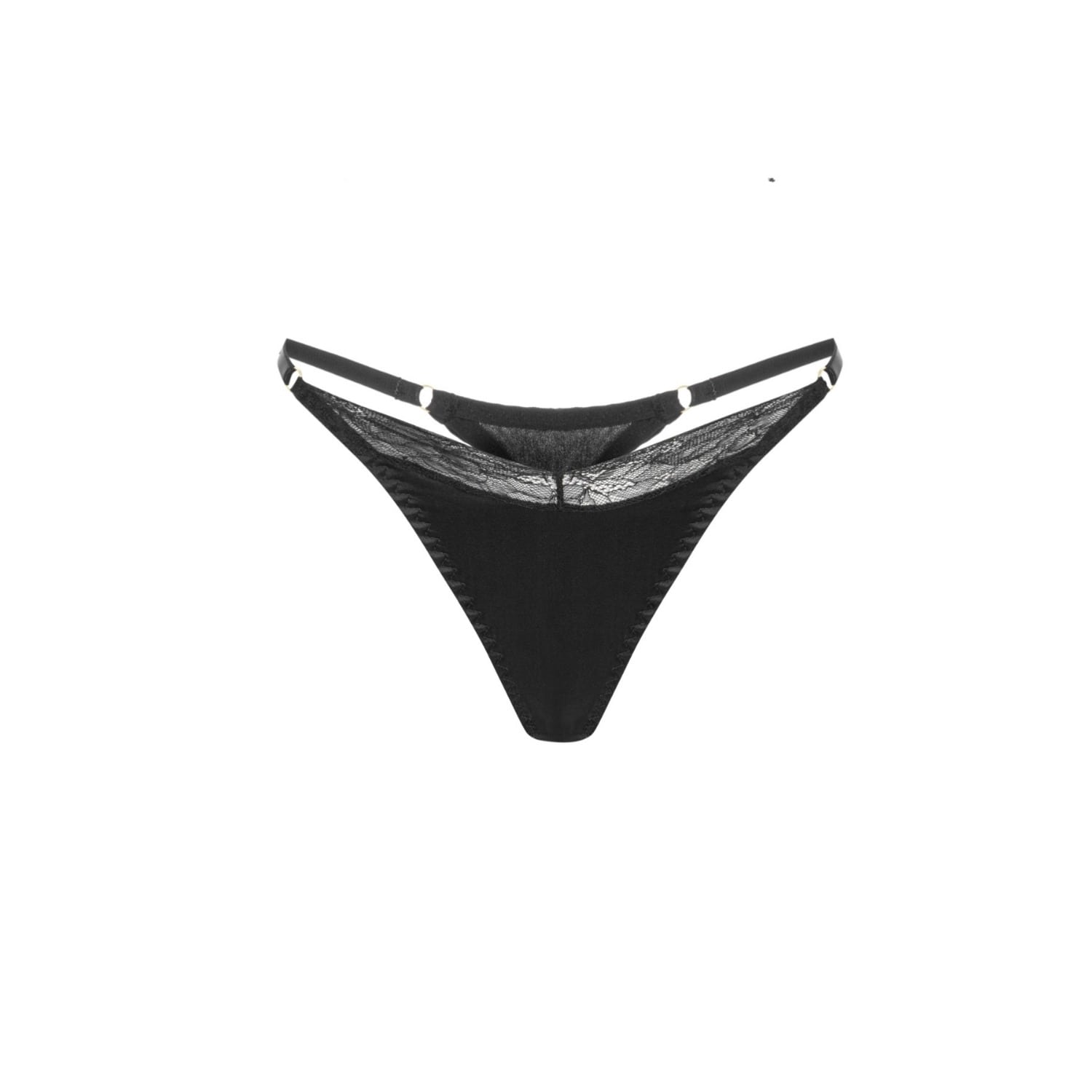 Mers Silk Women's Clara Black Silk&lace Thong
