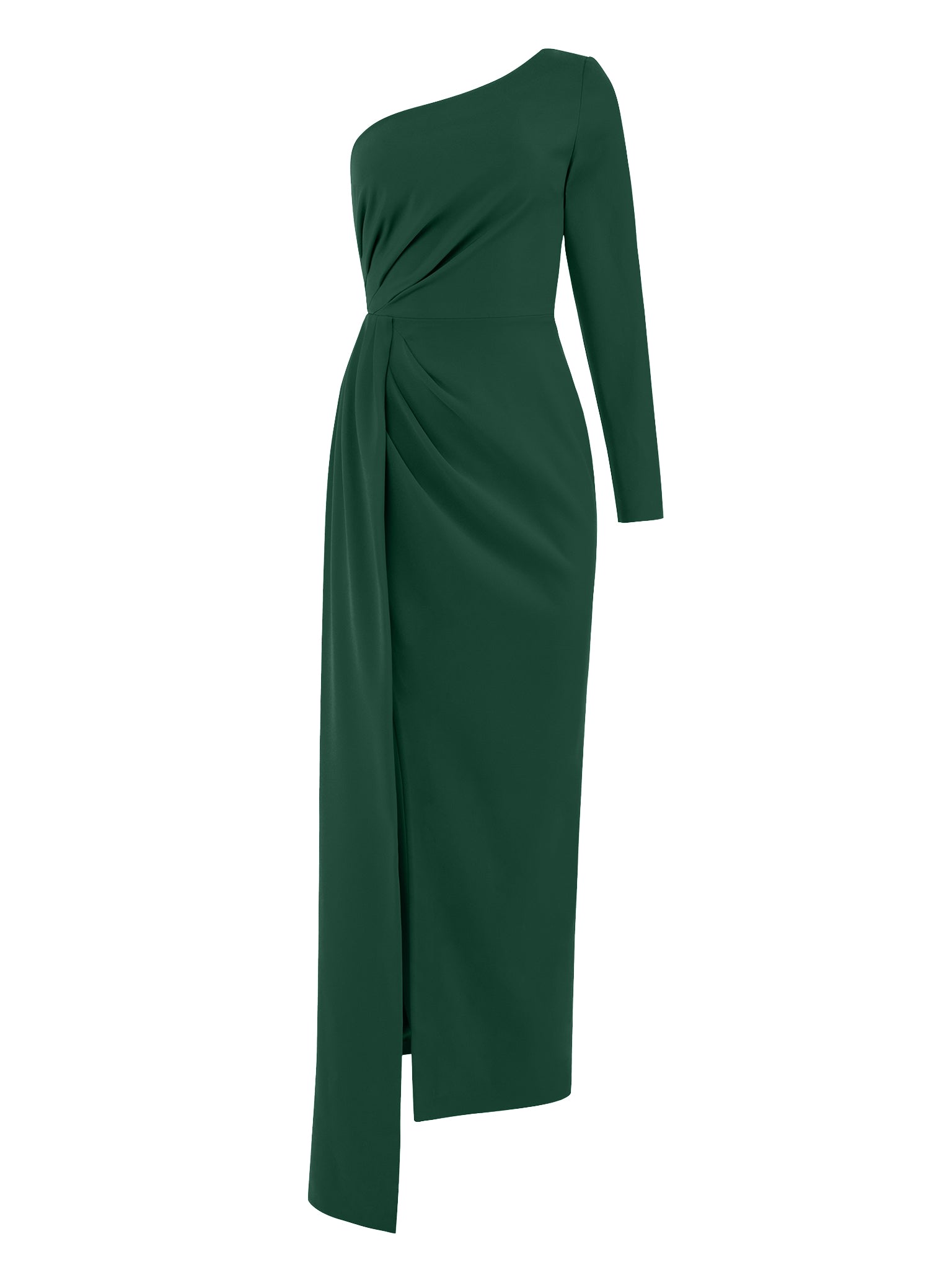 Women’s Iconic Glamour Draped Long Dress - Dark Green Xxs Tia Dorraine