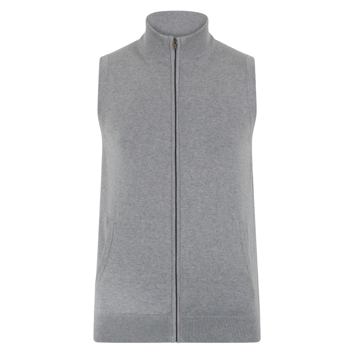 Paul James Knitwear Mens Lightweight Cotton Zip Through Andrew Gilet - Ash Grey In Grey