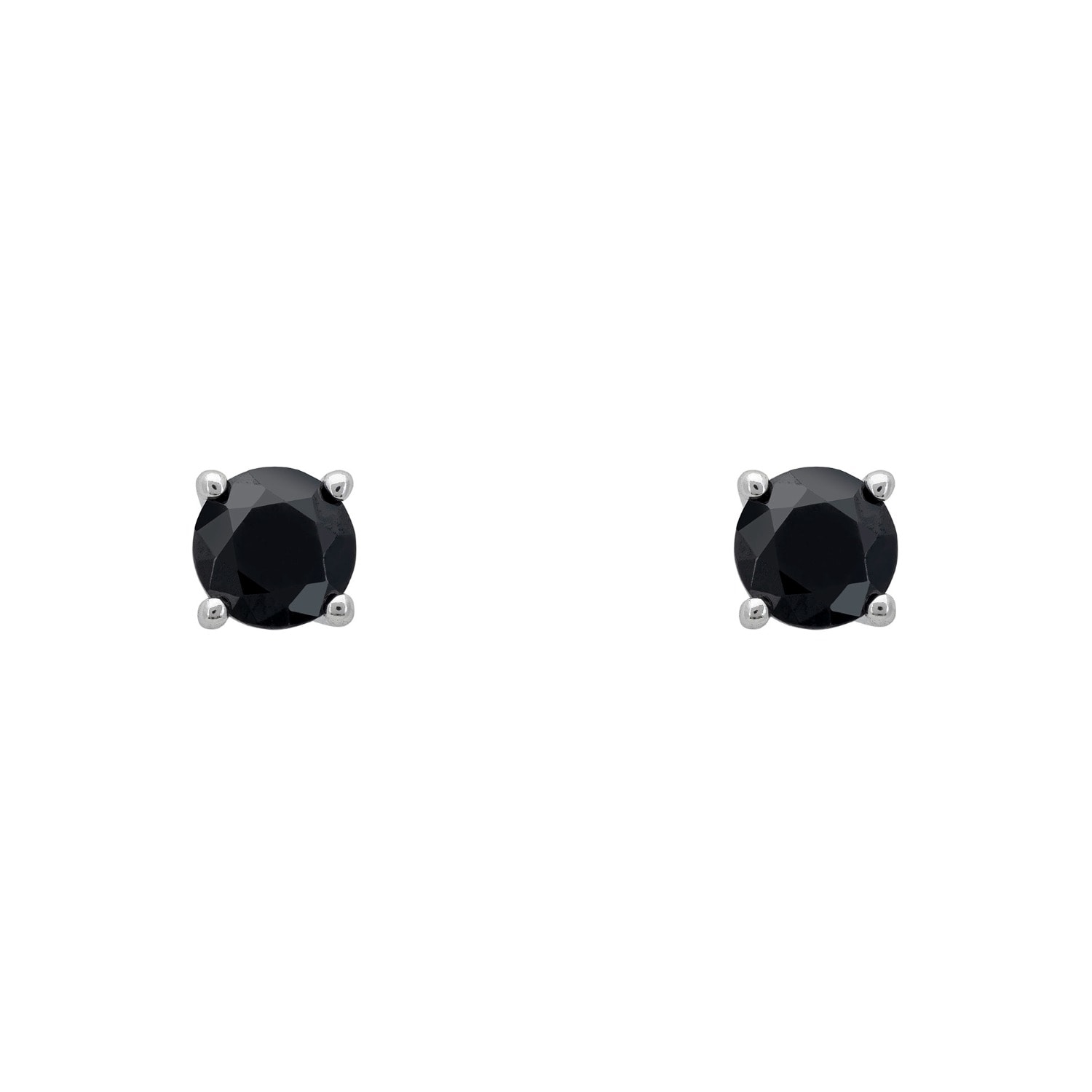 Latelita Women's Black / Silver Black Onyx Gemstone Stud Earrings Silver