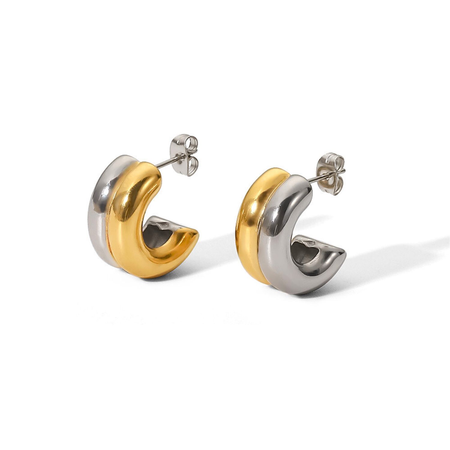 Olivia Le Women's Silver Santos Double Layered Huggie Earrings