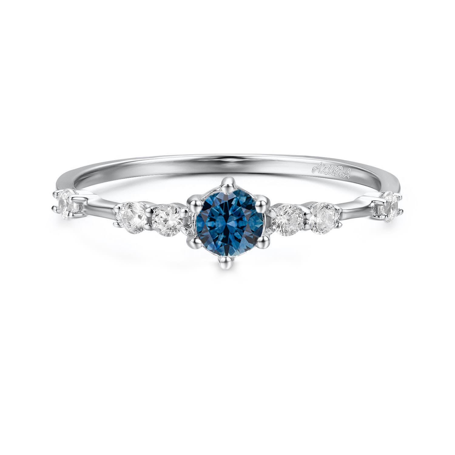 Women’s Silver The Center Of The Universe Blue Topaz Ring White Gold Vermeil Azura Jewelry New York