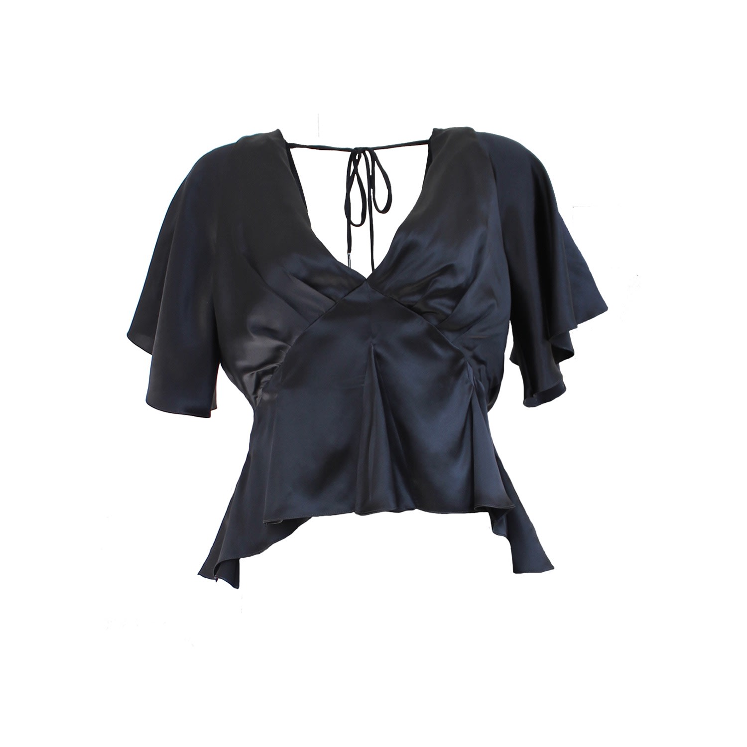 Women’s Godet Peplum Top Black Extra Large Olivia Darcy