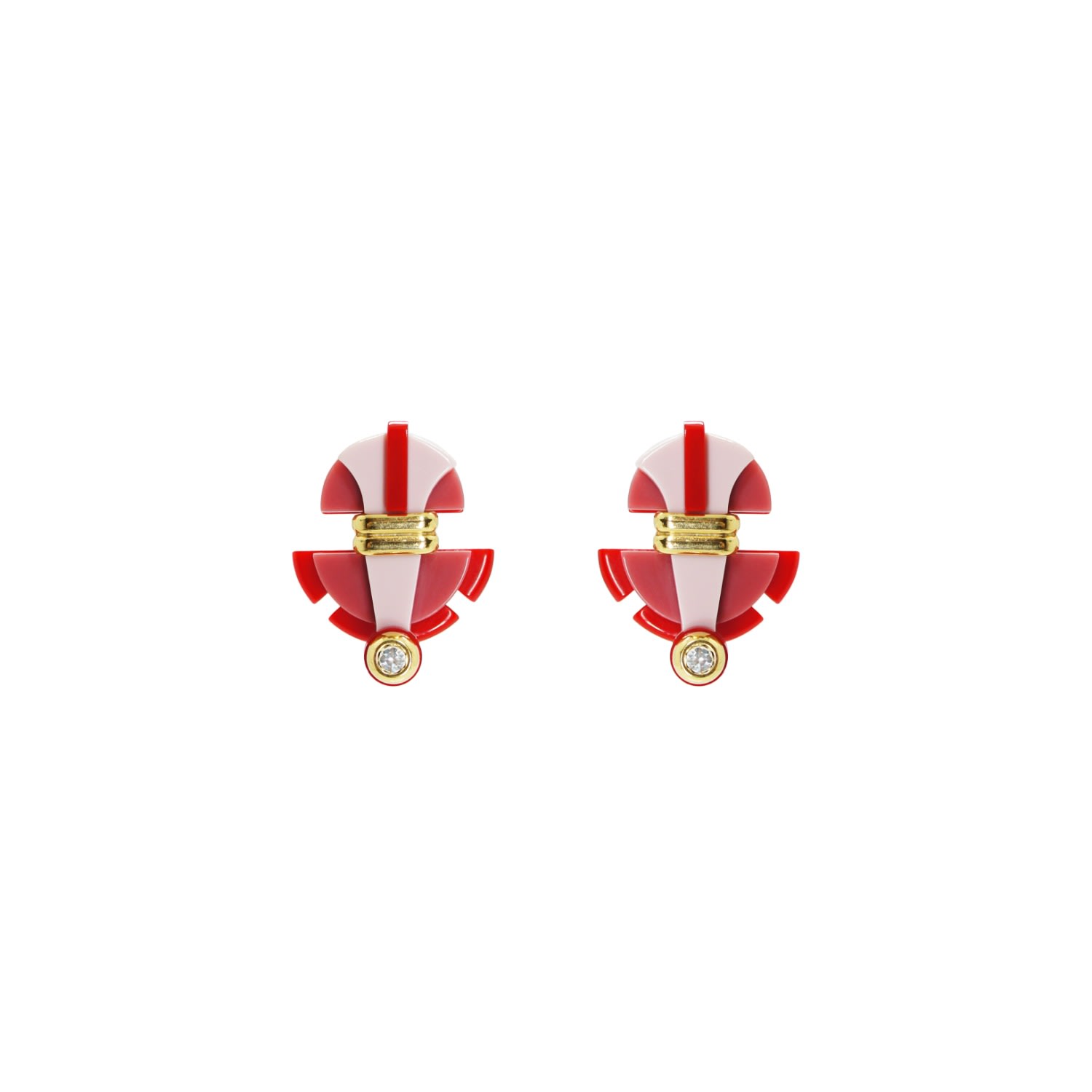 Gissa Bicalho Women's Acrylic Handmade Earring Buriti Pink In Gold