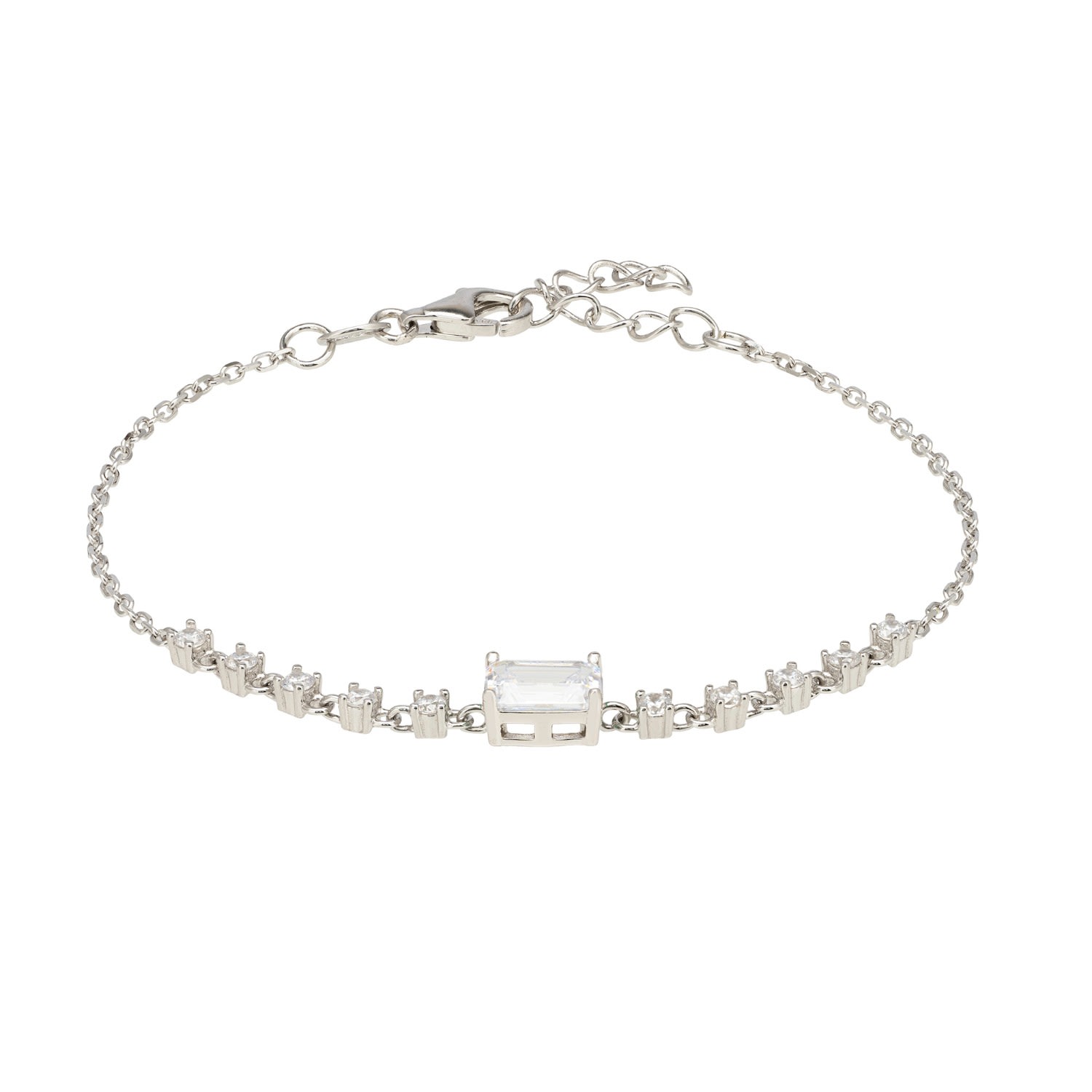 Women’s White / Silver Claudia Gemstone Bracelet Silver Clear Quartz Latelita