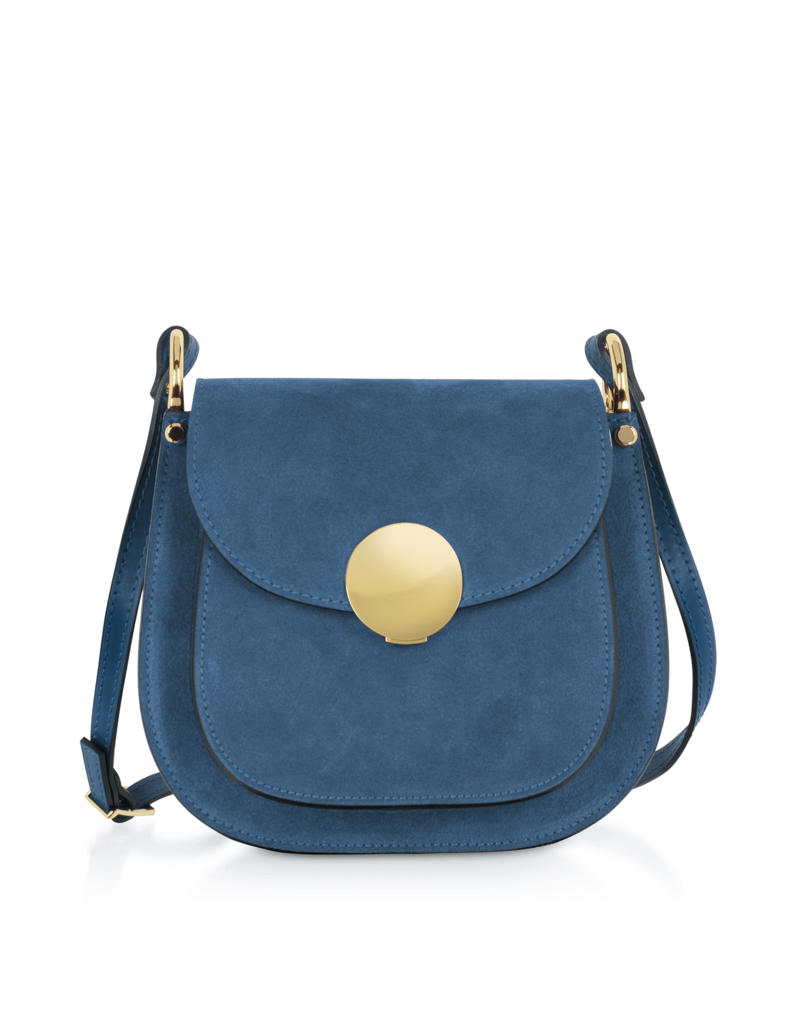 Le Parmentier Women's Agave Suede & Smooth Leather Shoulder Bag - Blue In Blue