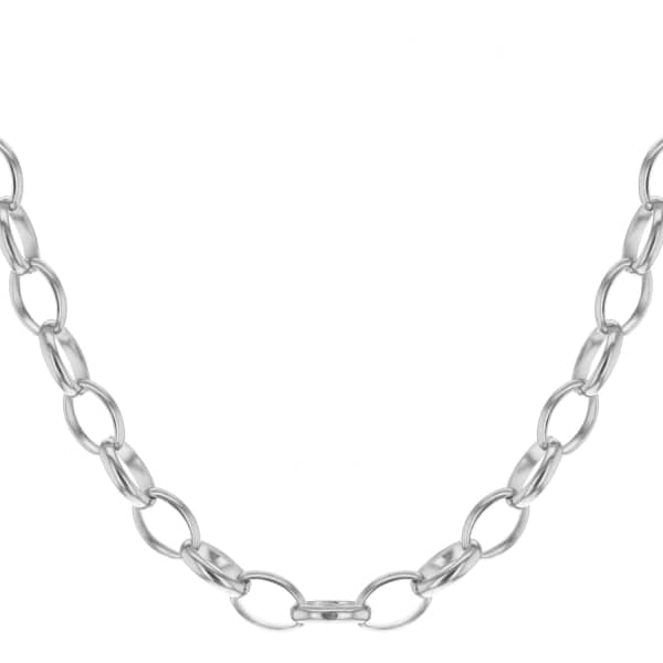 True Rocks Belcher Charm Necklace Rhodium Plated In Charm