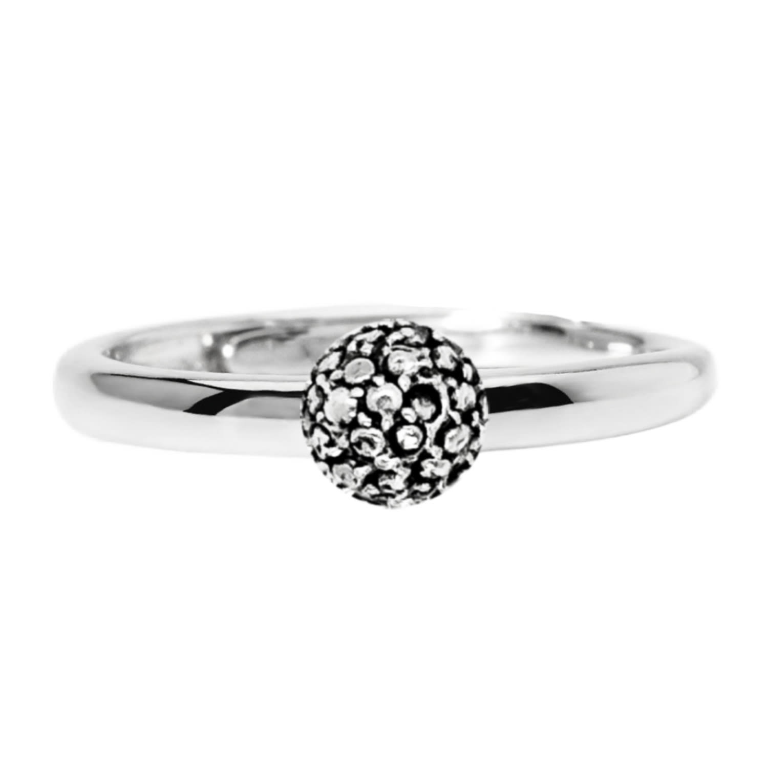 Unaloe Women's Silver Ring With Intricate Sphere Engraving