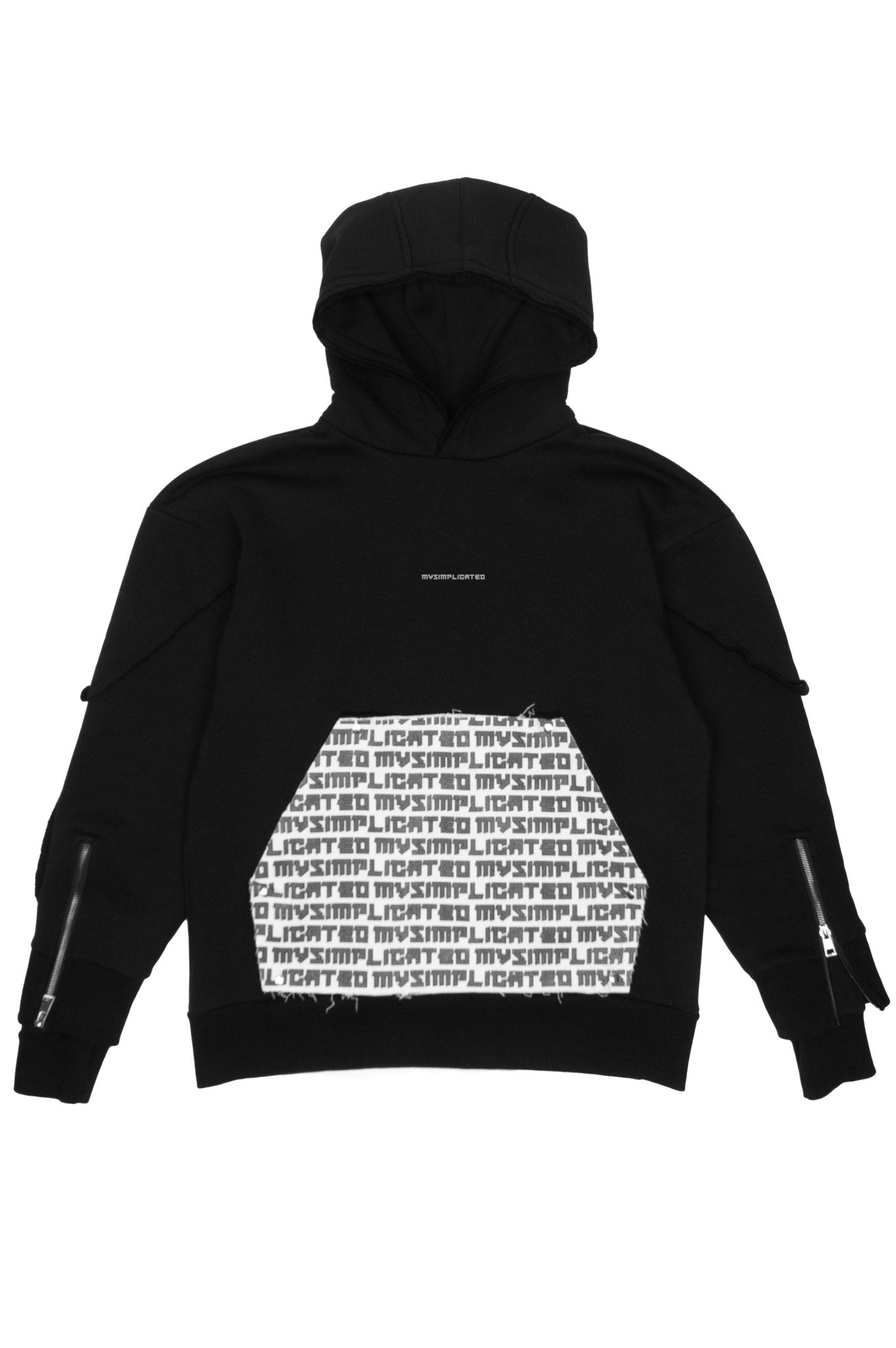 Mysimplicated Women's Oversized Cotton Hoodie In Black With Interchangeable Patches W In Black