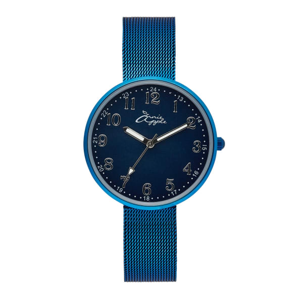 Bermuda Watch Company Annie Apple Empress Interchangeable Silver, Blue Mesh Wrist To Nurse Watch Ladies