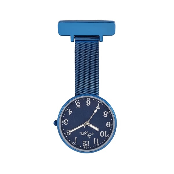 Bermuda Watch Company Annie Apple Empress Interchangeable Silver, Blue Mesh Wrist To Nurse Watch Ladies