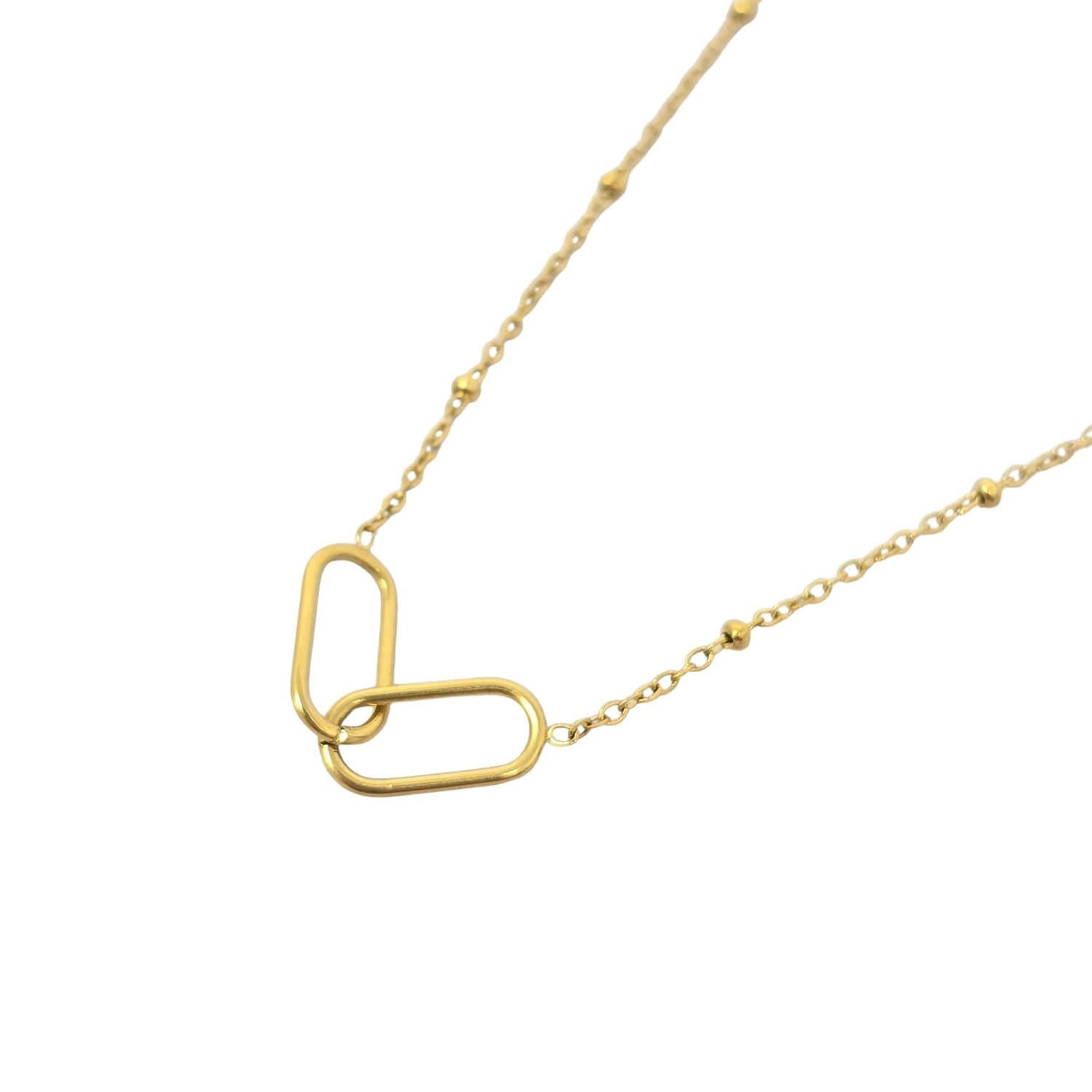 Harfi Women's Interlocking Paperclip Infinity Gold Plated Necklace In Gold