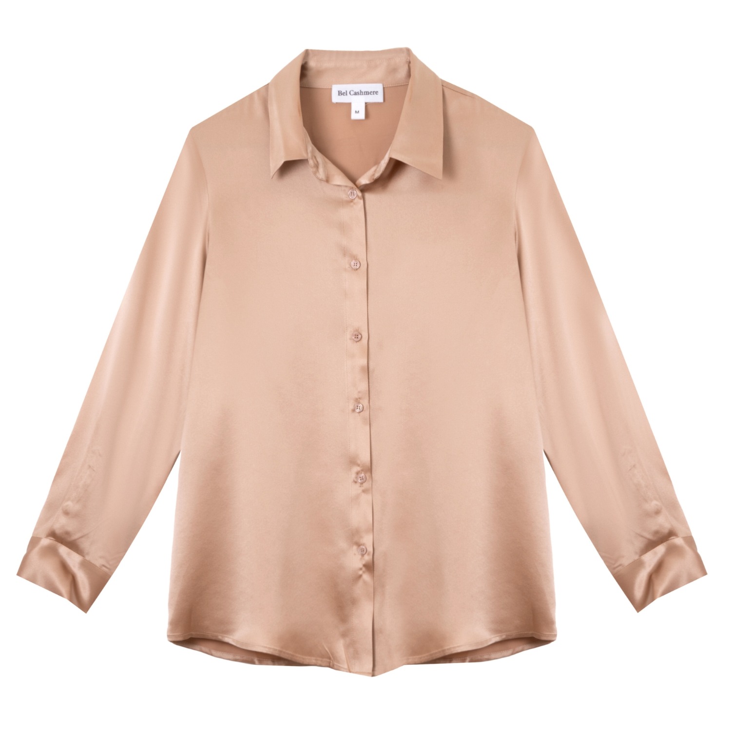 Women&rsquo;s Brown Diana Silk Blouse In Latte | Medium | Bel Cashmere
