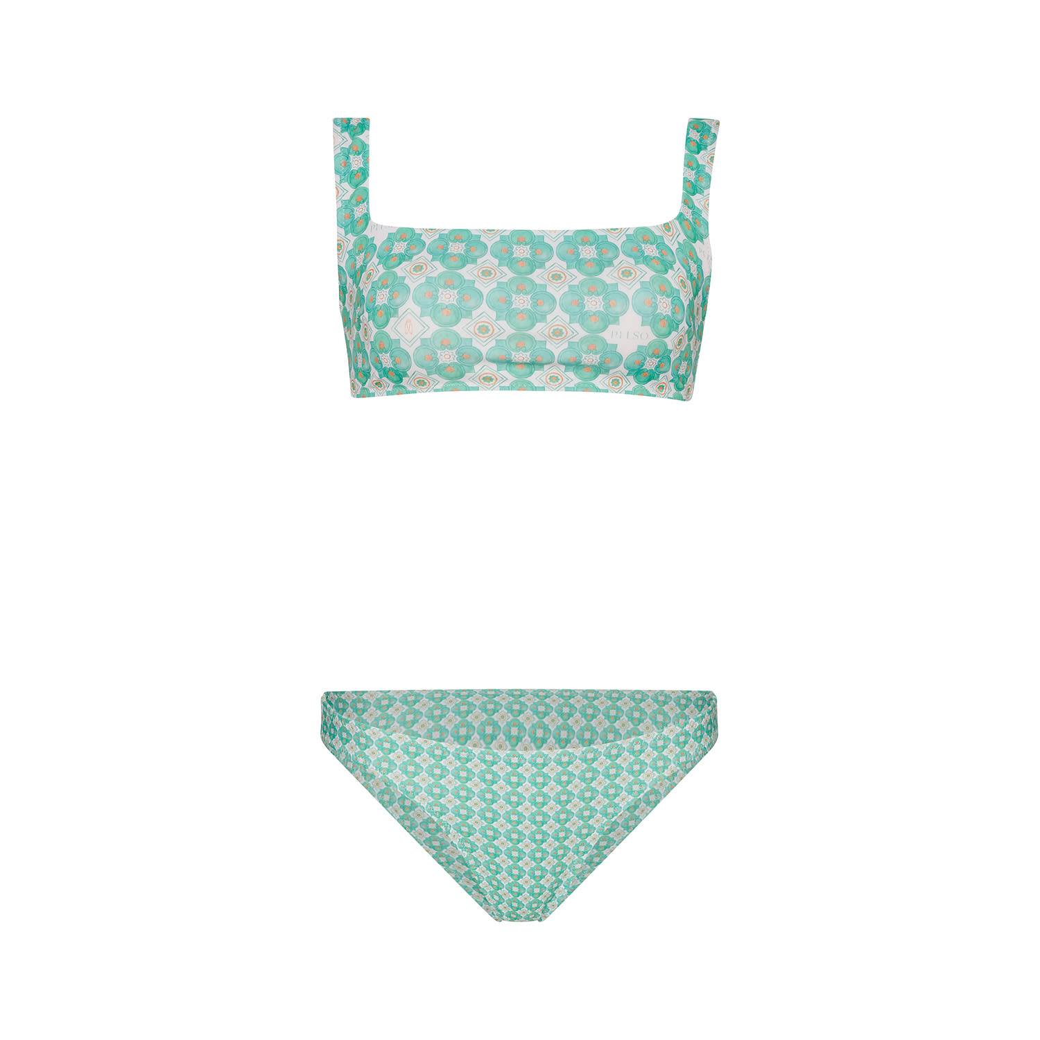 Women’s Green / White Zanka Bikin In Balaton Green Tile Small Pelso