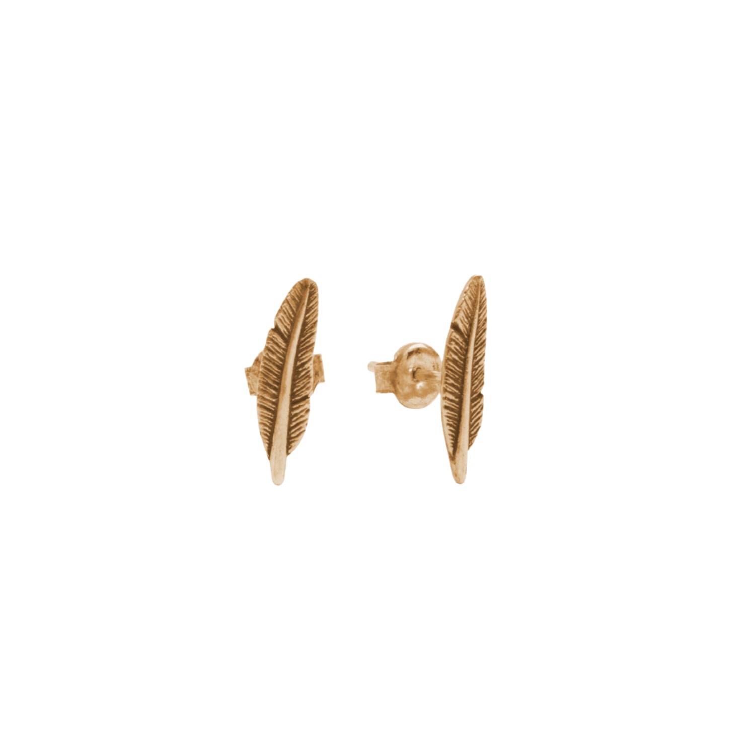 Women’s Gold Feather Stud Earrings Wild Sons