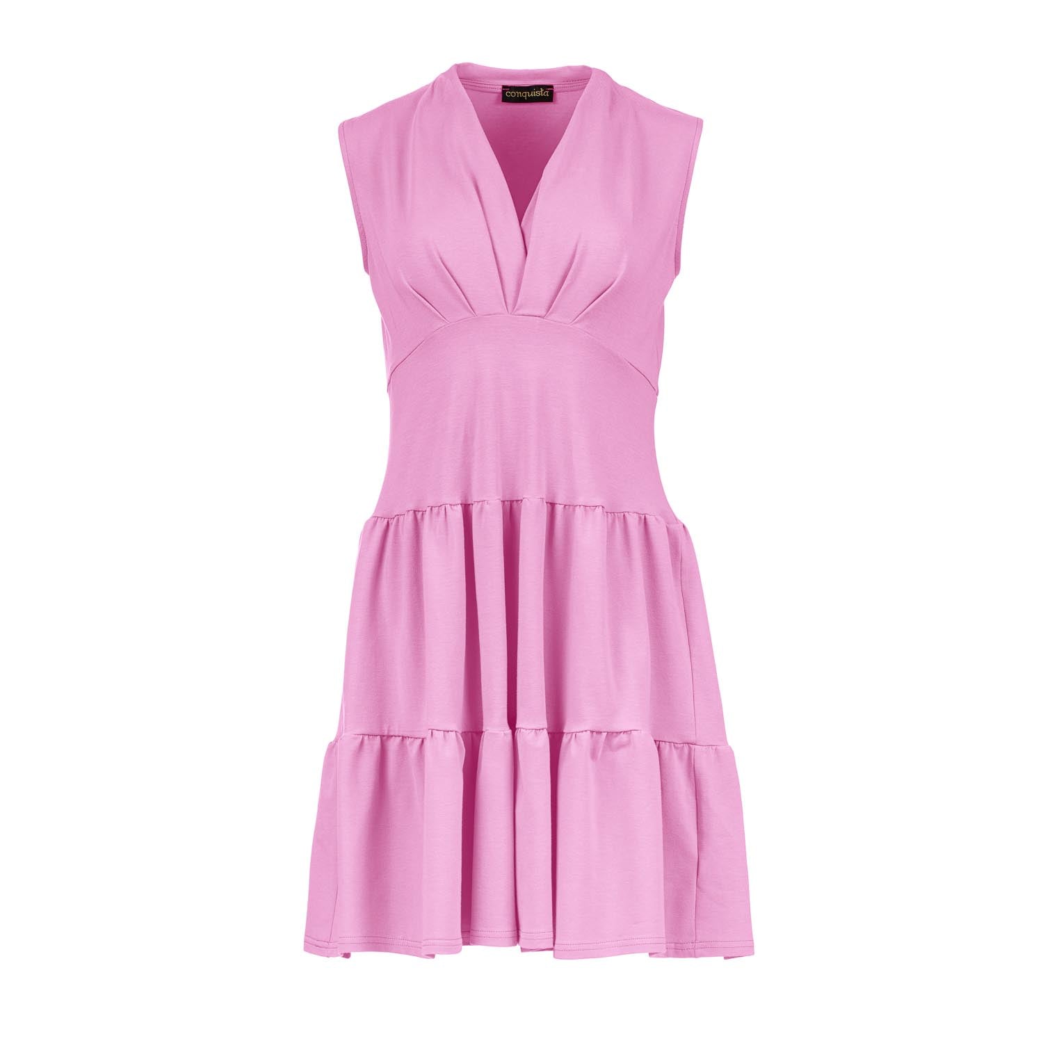 Conquista Women's Pink / Purple Sleeveless Wild Rose Cotton Jersey Dress In Pink/purple